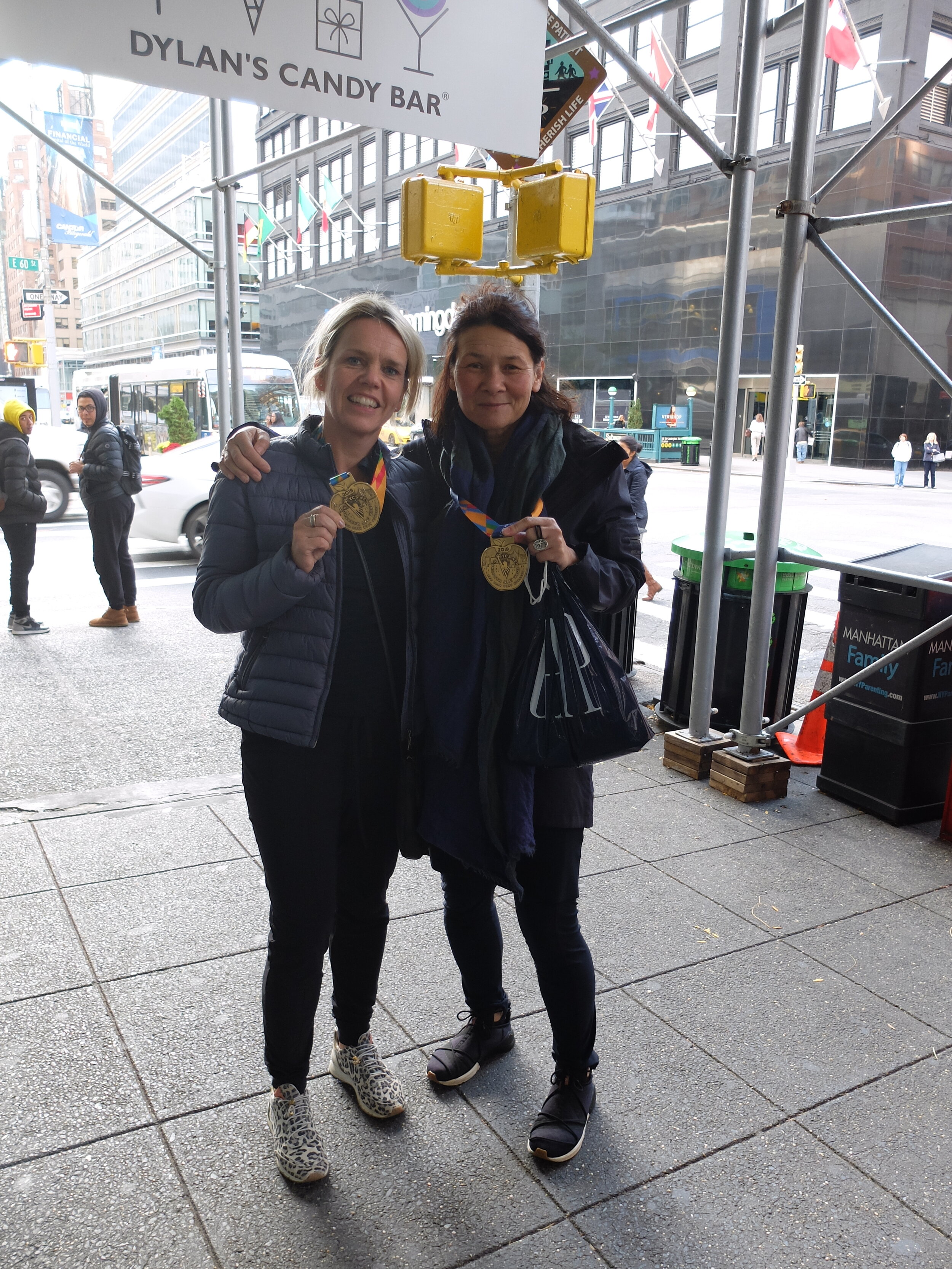 Proud participants in the NY Marathon two days earlier.