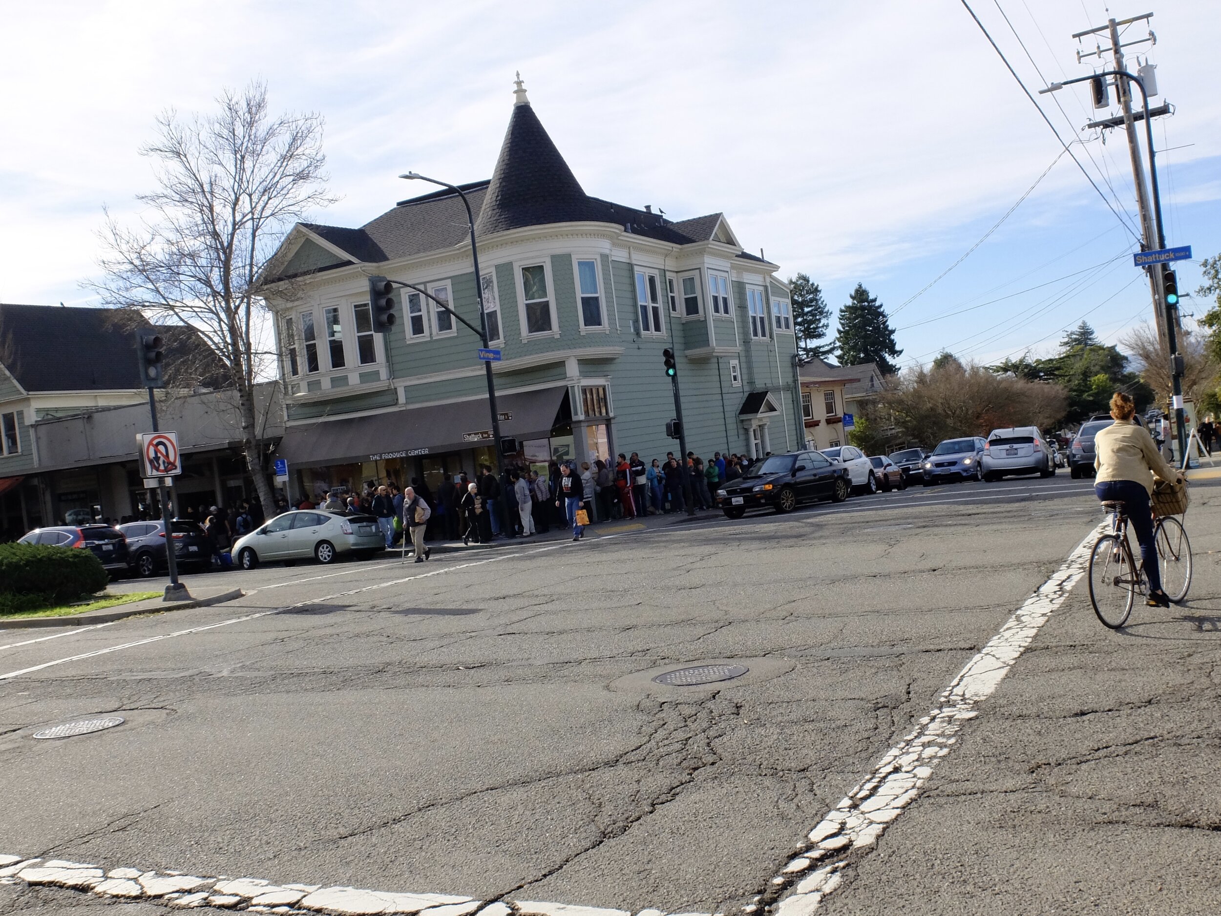 The Cheeseboard Pizza, serving one style veggie pizza/day, had a line around the block.  