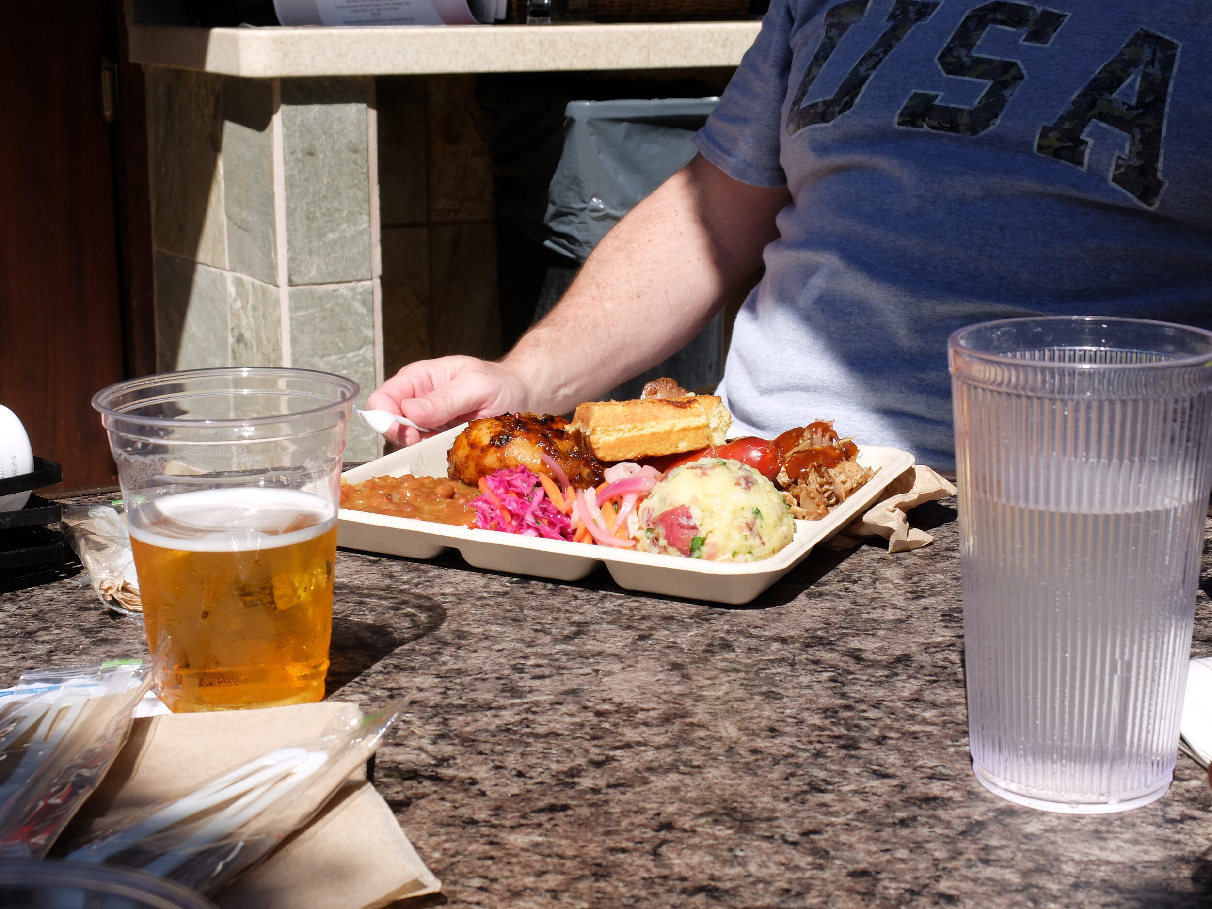 BIG GAME BBQ - Hawai'in Smoked Meat Plate @ Marriott's Maui Ocean Club Super Bowl Sunday.