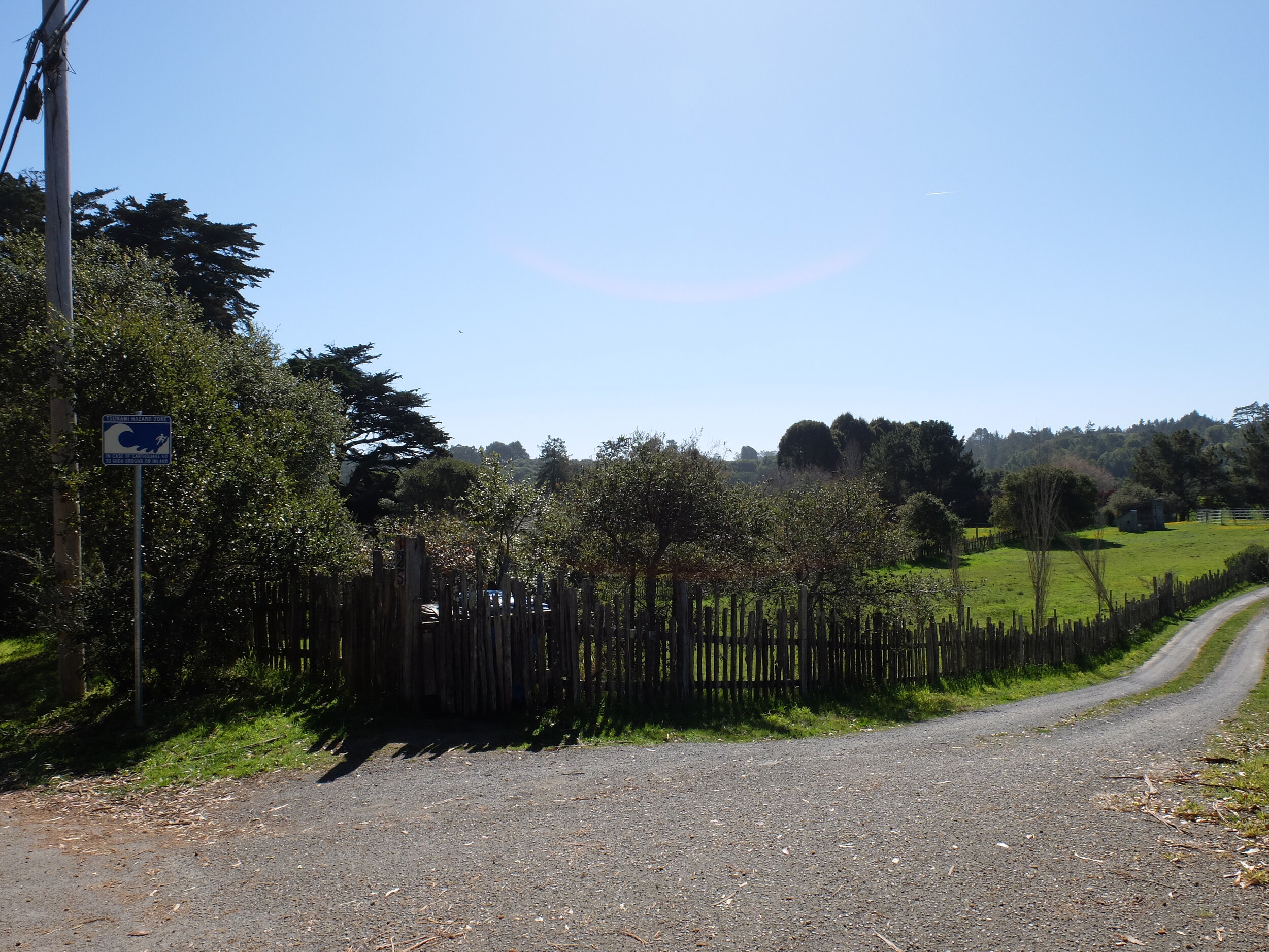 When I saw the road going downhill on the left &amp; the Tsunami Hazard Zone sign, I then knew I was heading to Bolinas.  They take down the signs on Hwy. 1.