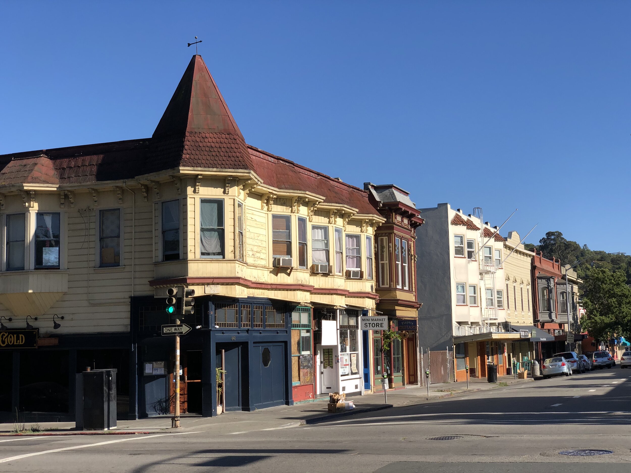 Deserted downtown San Rafael.