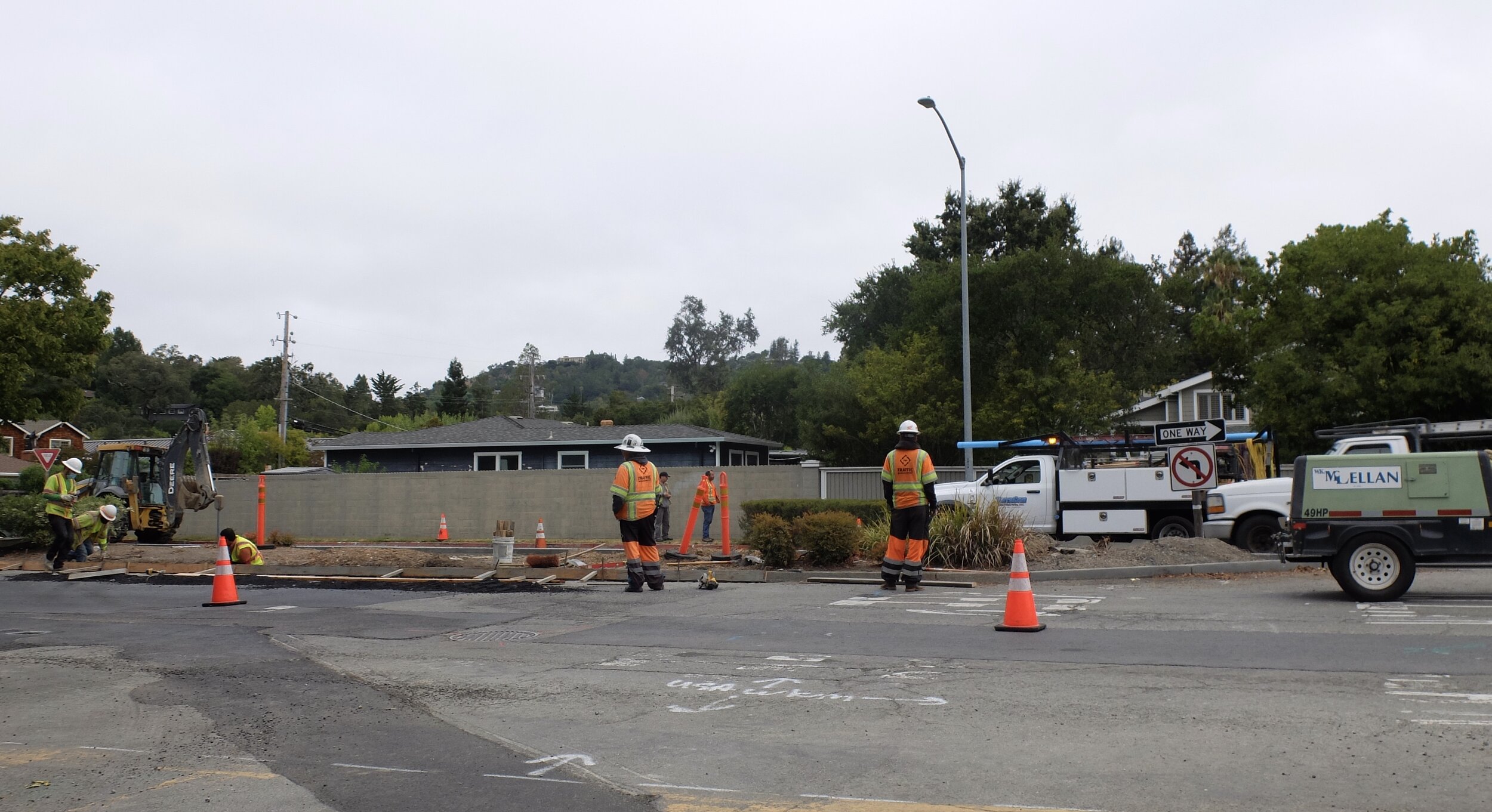 Continued construction as the remodeling of Sir Francis Drake Blvd. continued day &amp; night.