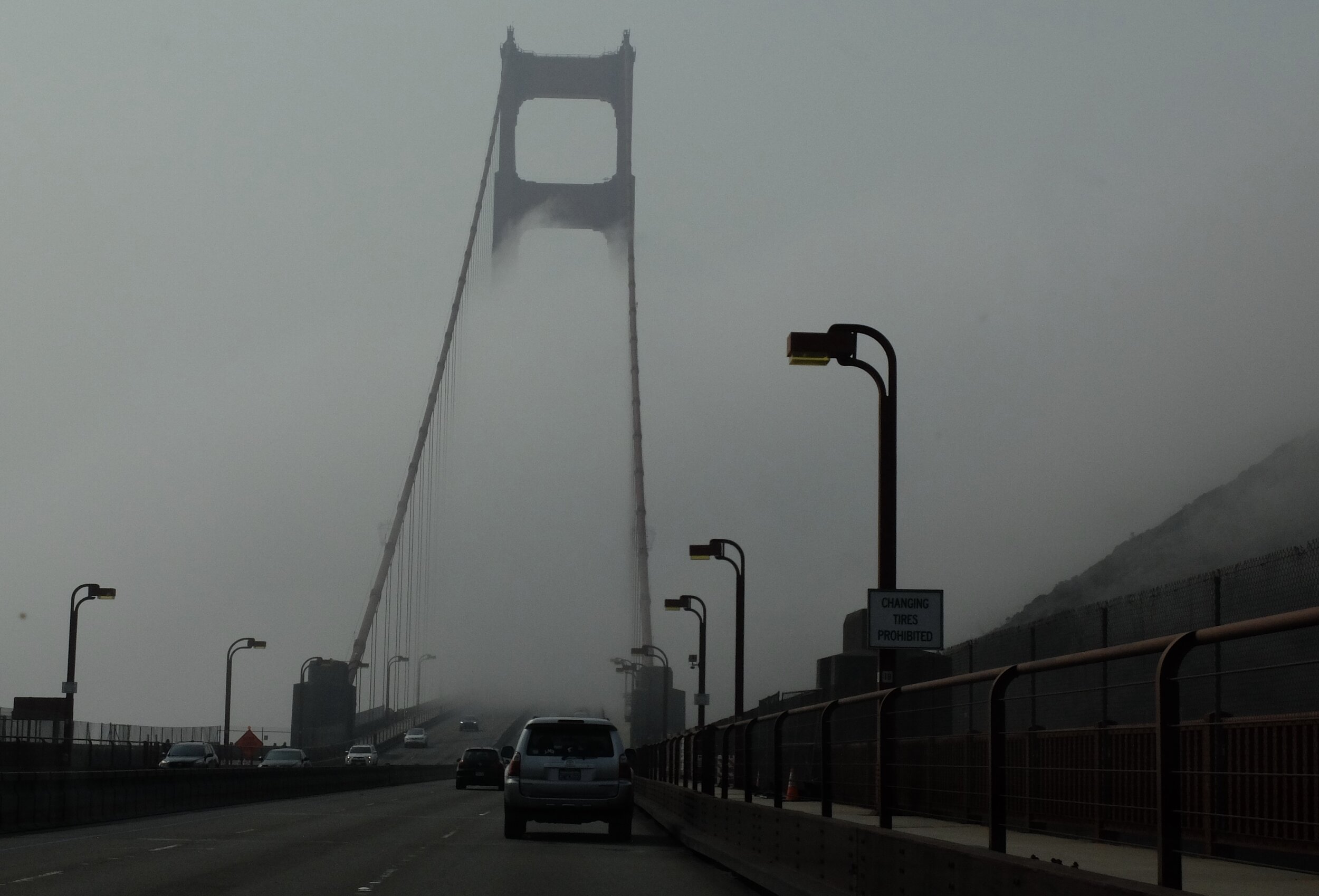 The smoke was above the fog as we crossed the GGB for another trip to San Francisco. It was quiet there.