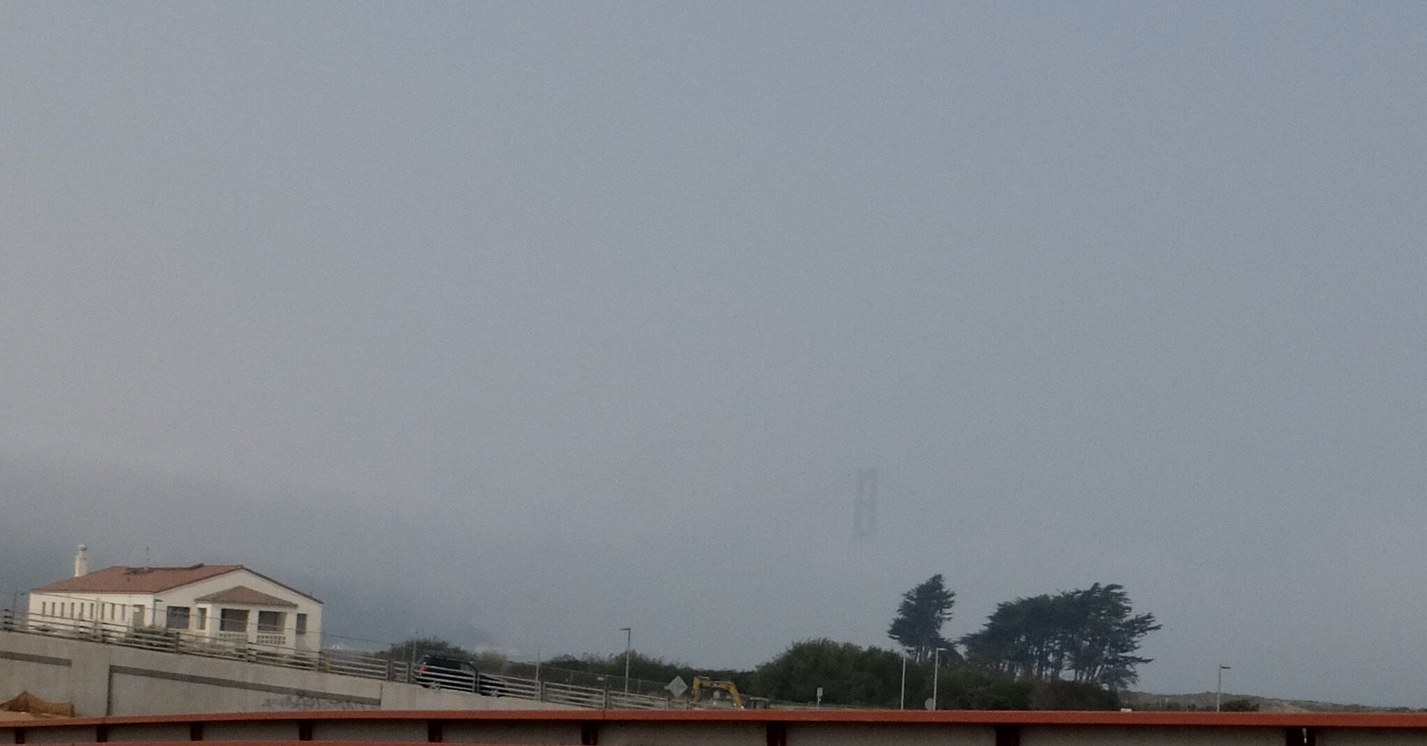  From Doyle Drive, on the approach to the barely visible Golden Gate Bridge. 