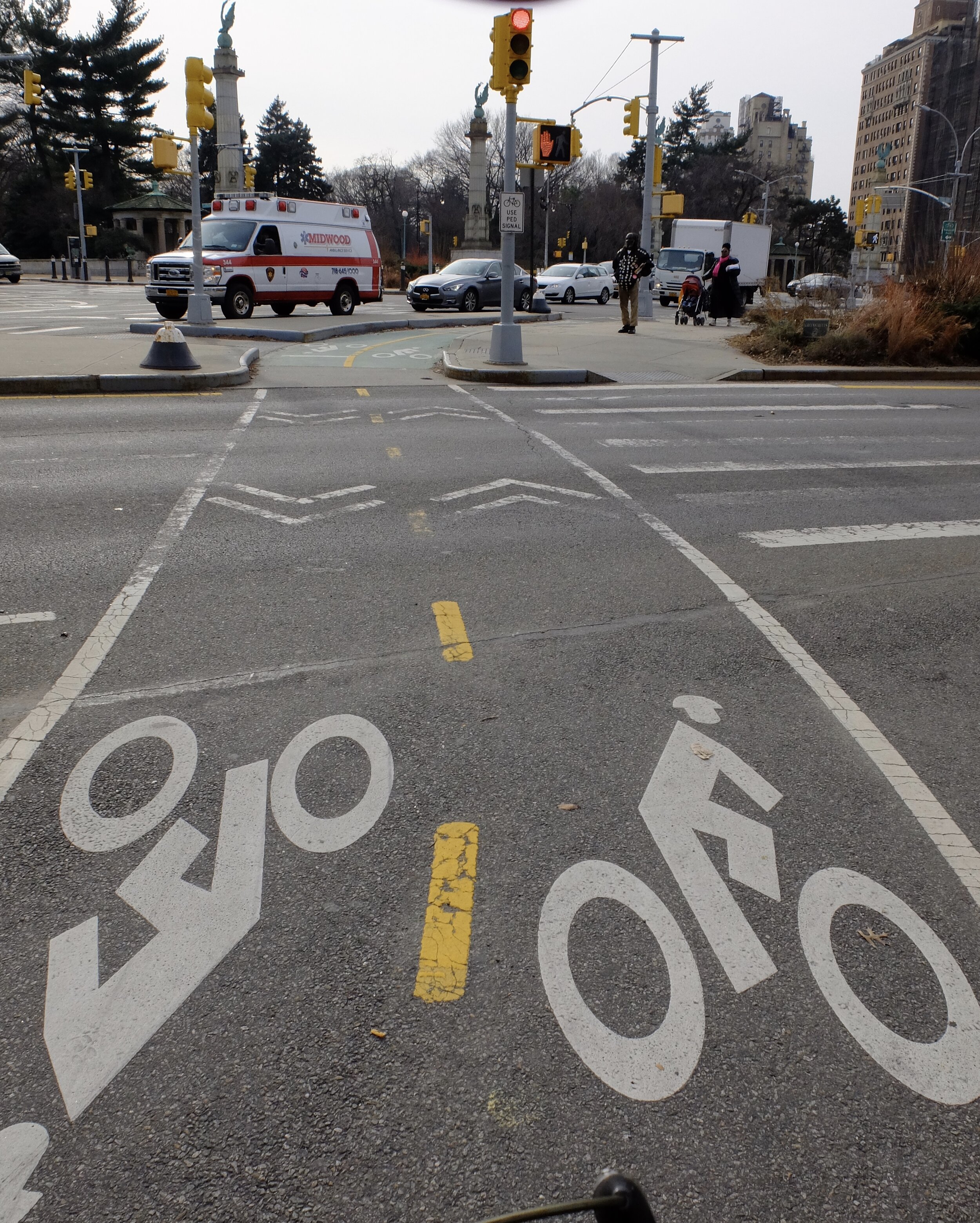 ...my family is wary of my biking the streets of NYC like this intersection at Grand Army Plaza..  