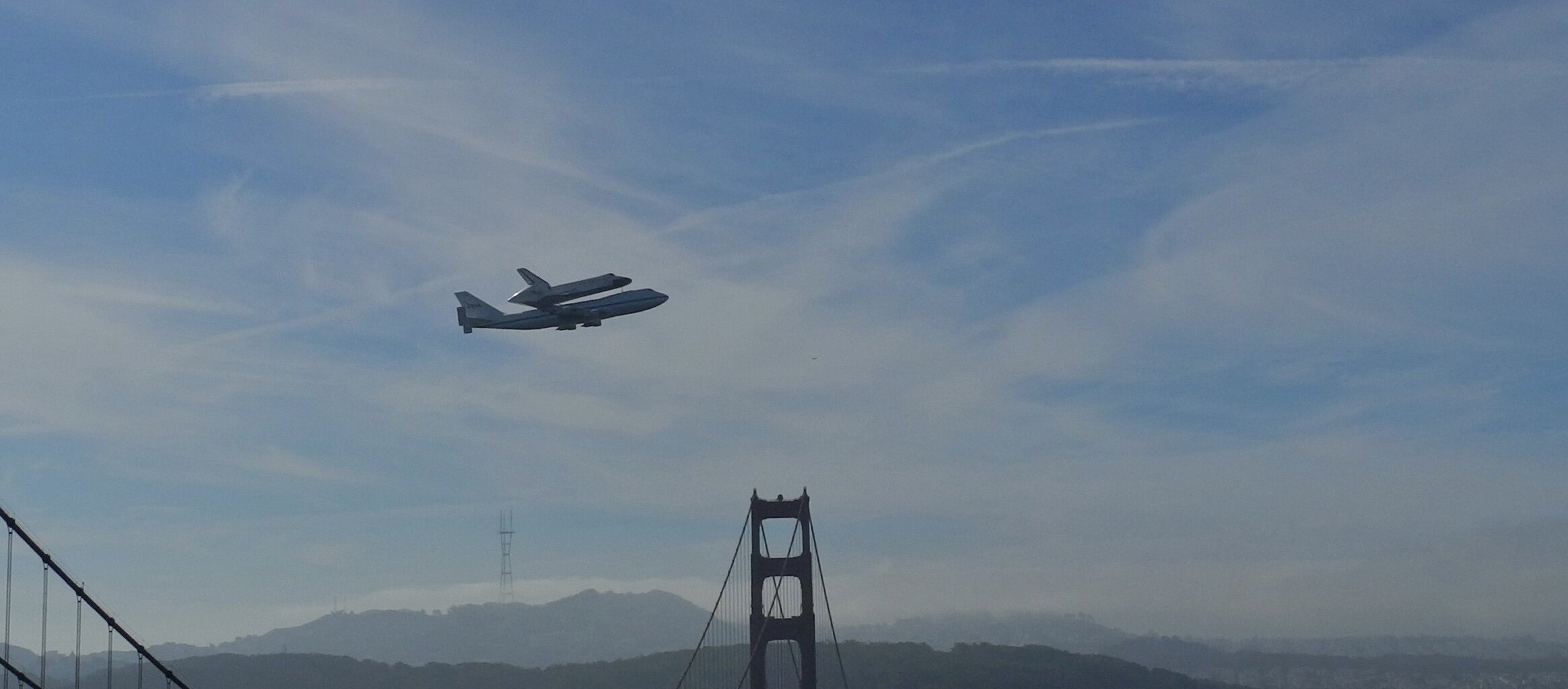 ...we saw the space shuttle Endeavour fly over SF Bay on its way to a new home in L.A.