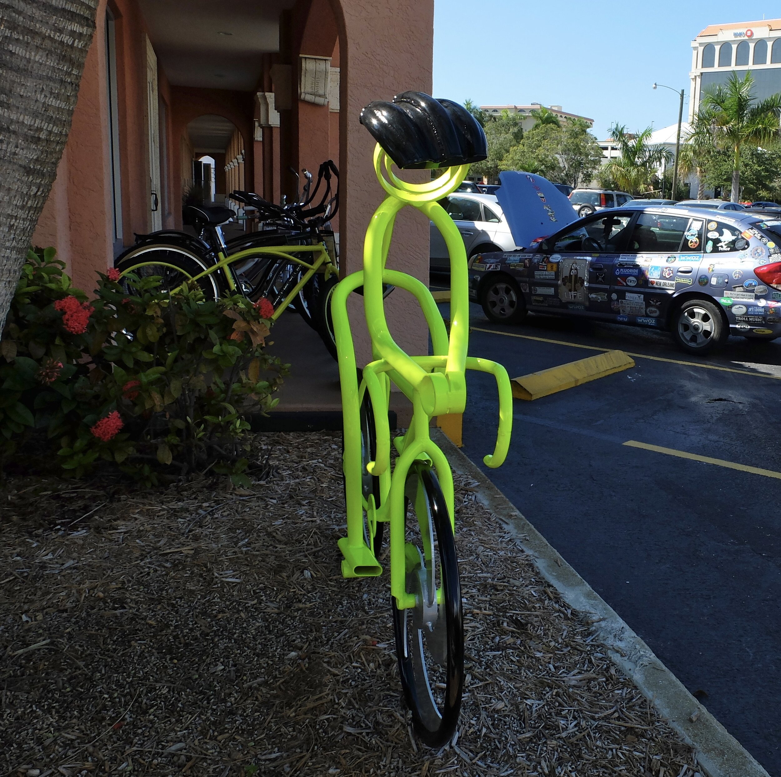 Renting a bike in Sarasota, FL when I was there for a conference.  I take any excuse to tour on a bicycle.  See David Byrne's book "Bicycle Diaries."