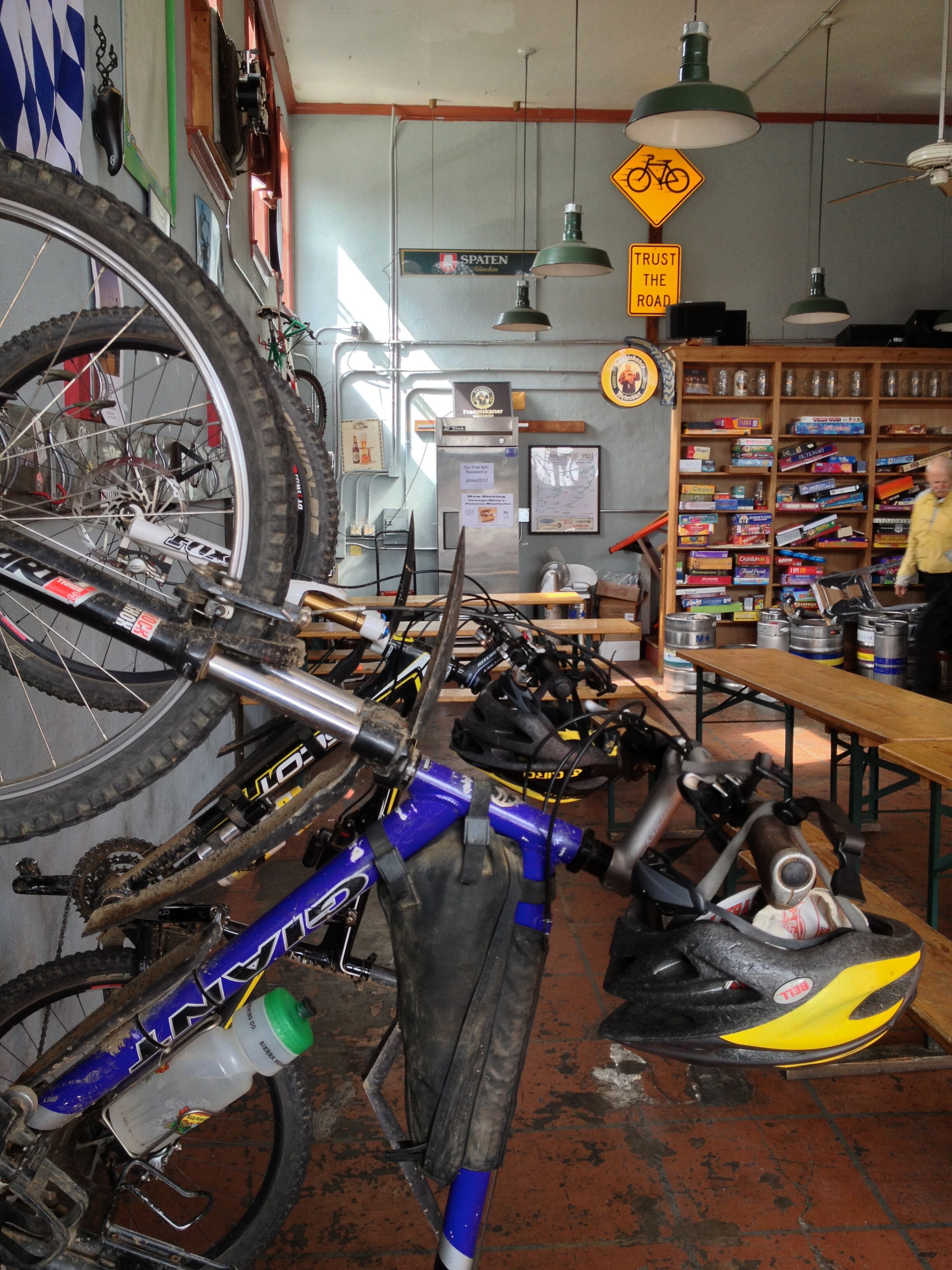 What you think is a bike shop may in reality be a beer pub.  Here, the Gestalt Haus in Fairfax.