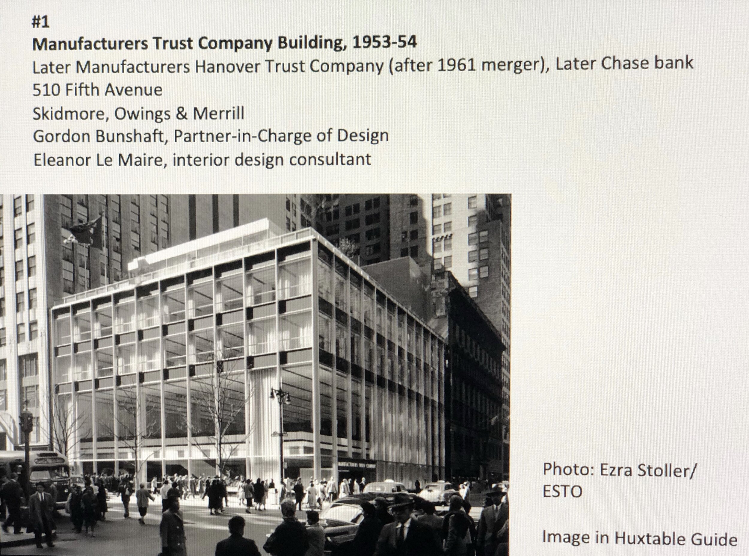 A MAS tour of Modernist Buildings on Fifth Ave.