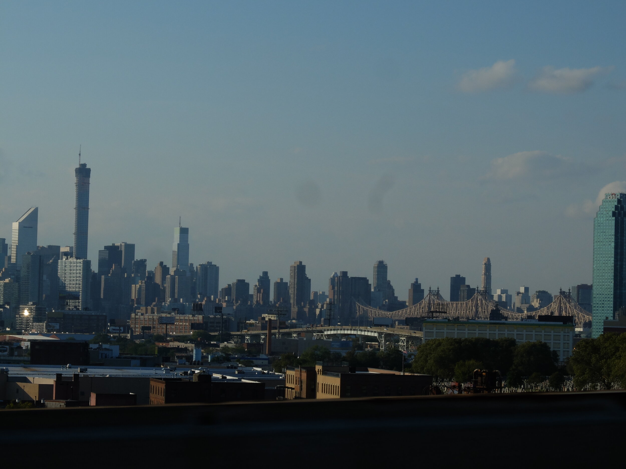 September 2014 from a taxi cab, in stopped traffic, on the Brooklyn-Queens Expressway.