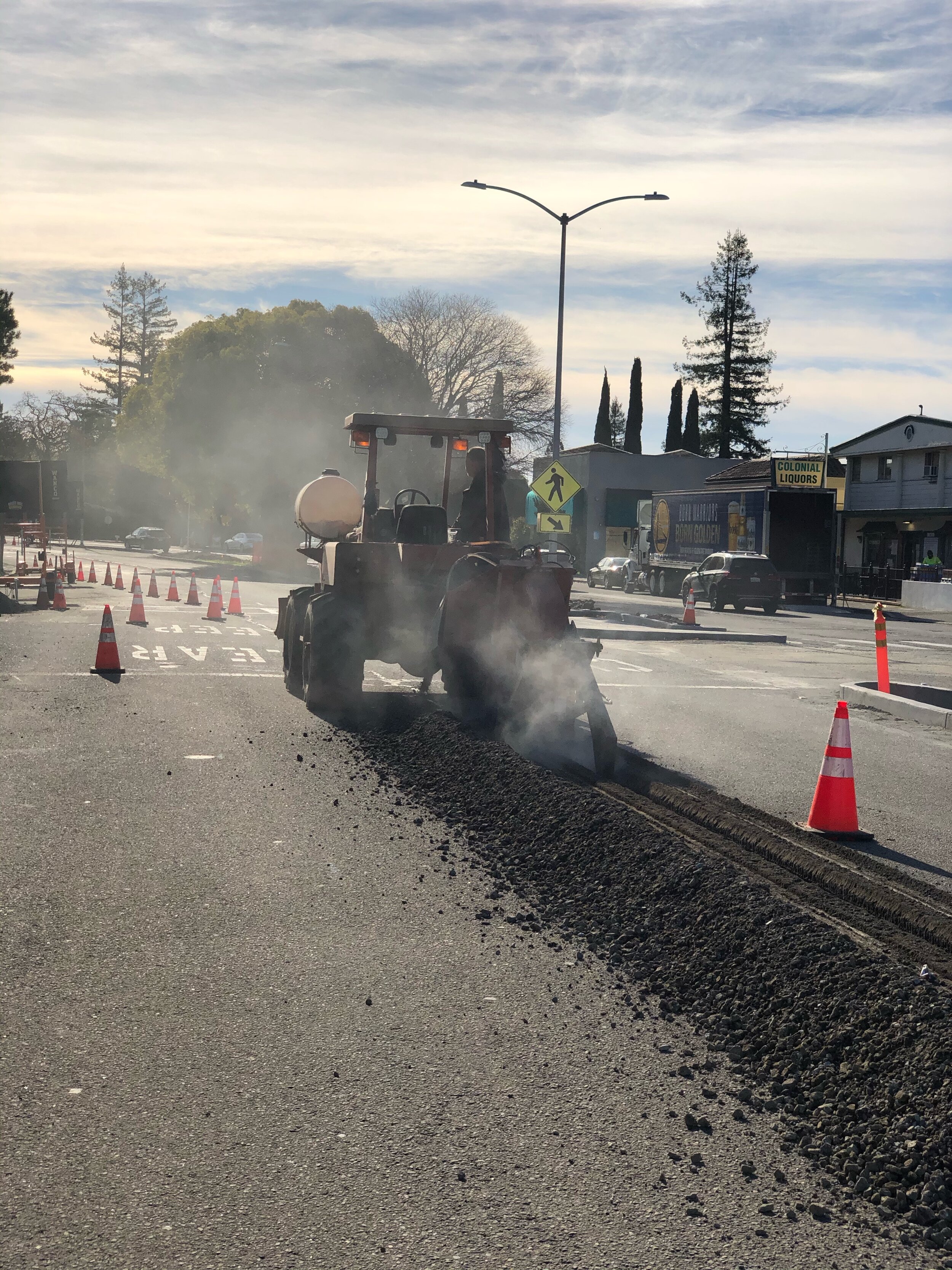 The Sir Francis Drake B'lvd renovation project continues.