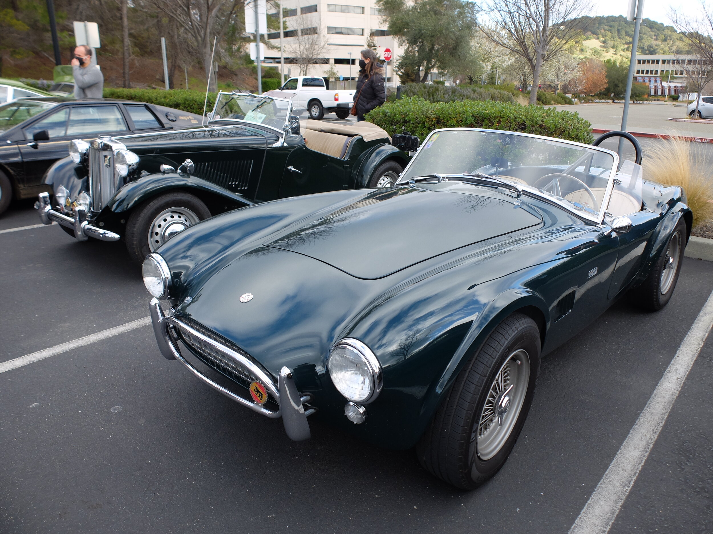 Our MG TD, TeD, keeping high-classed company at the Breakfast Club Rally.