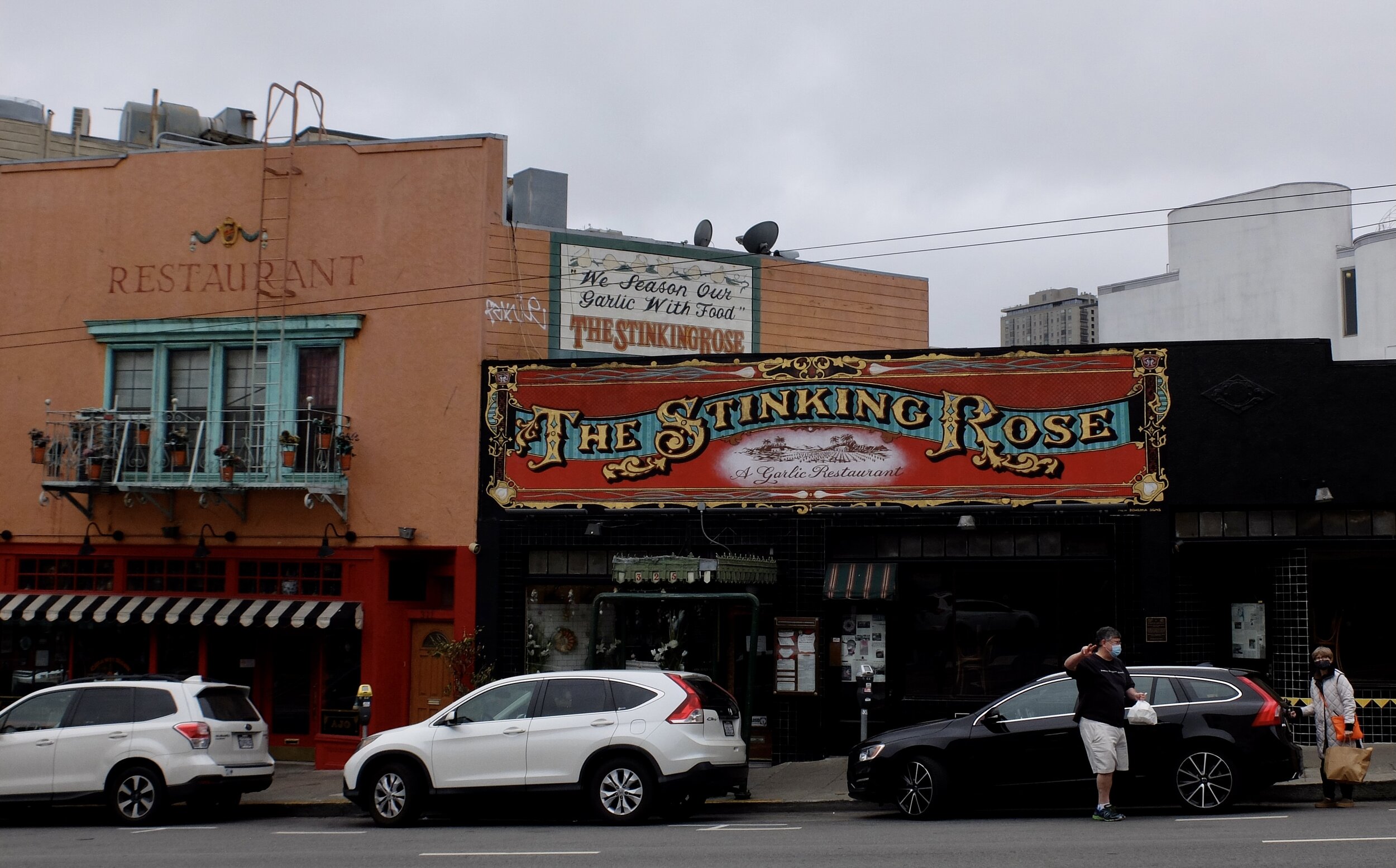 Good spot in front of The Stinking Rose.  We had eaten there decades ago.   (Copy)