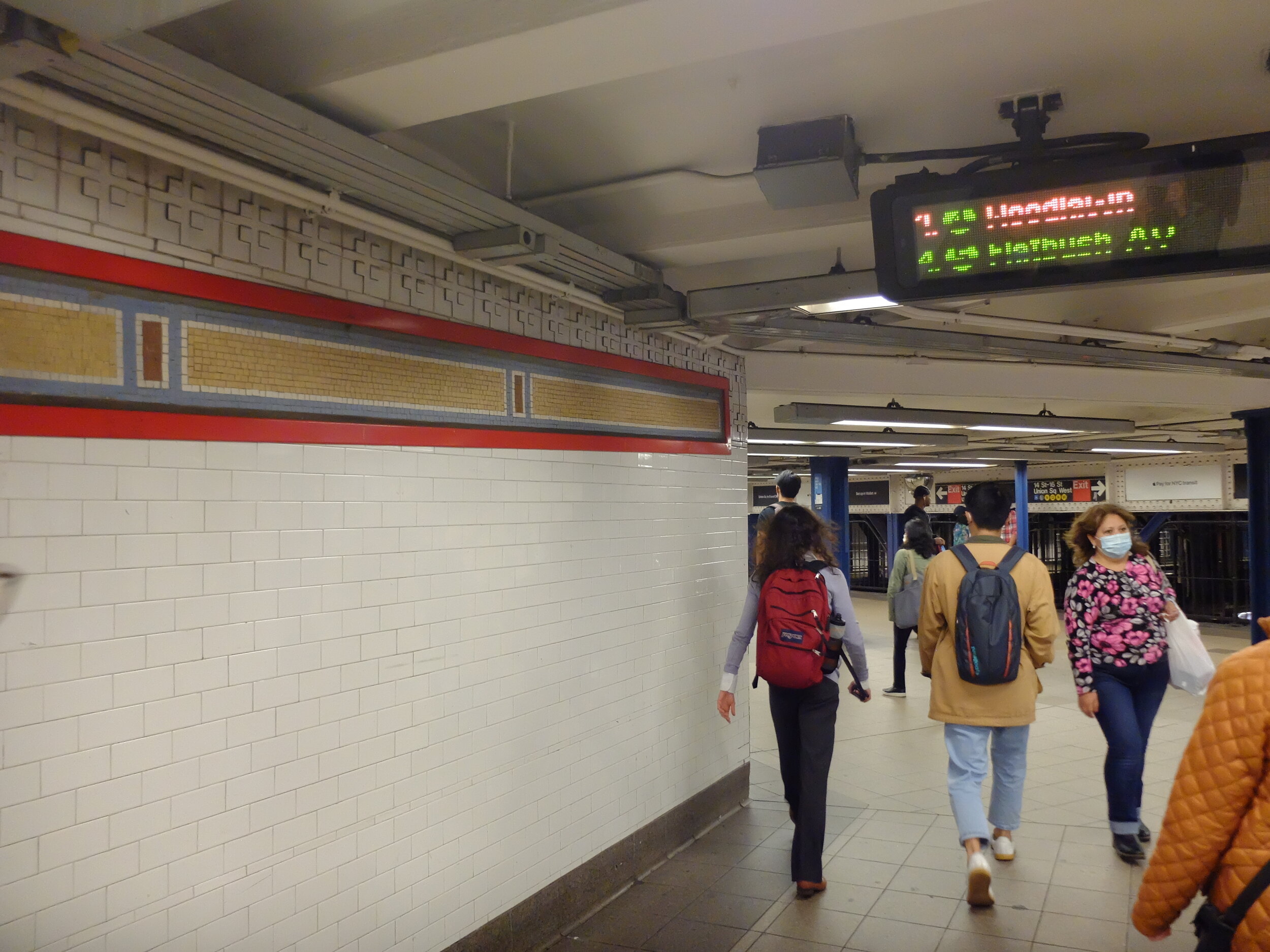  The red “frames are part of an art project implemented in 1998 called ‘Framing Union Square.’… Artist  Mary Miss  (with the help of architect Lee Harris Pomeroy) was commissioned to create an installation that would pay tribute to the old Union Squa