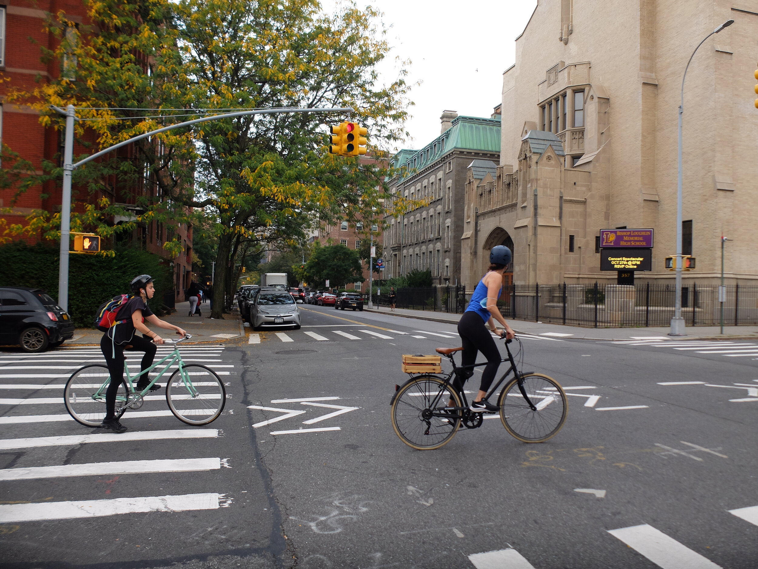  She’s looking carefully before running a red light.  "During the worst of the pandemic in 2020, New York saw a 33 percent increase in cycling during weekdays, according to the latest Cycling In the City annual report put out by the Department of Tra