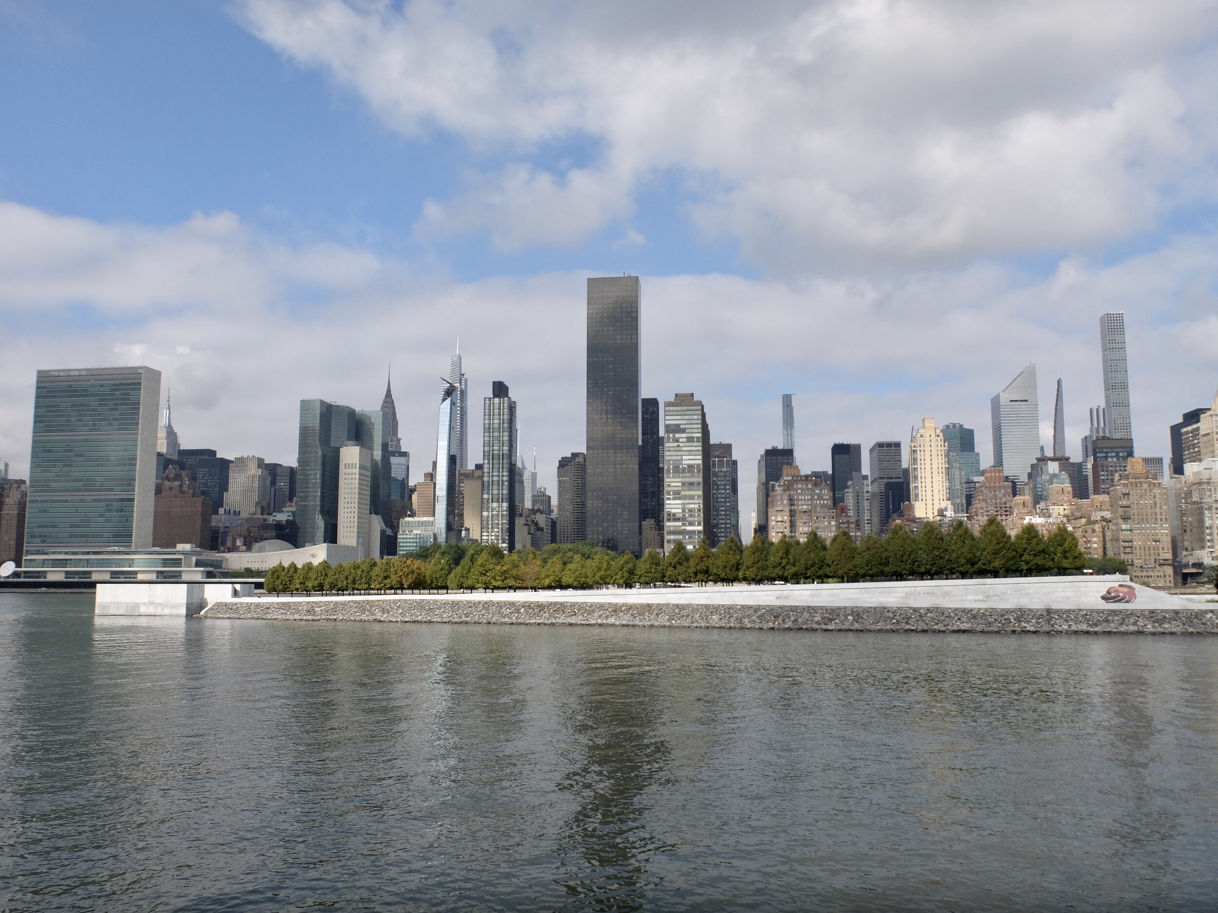 The tip of Roosevelt Island with the memorial for FDR.