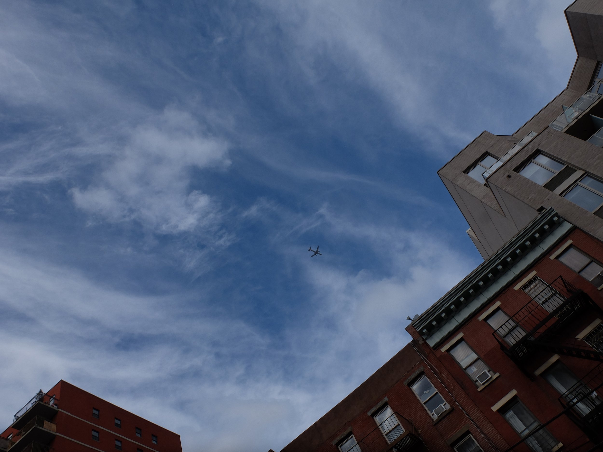  We were under a flight path to LaGuardia Airport.   Starting about 6:00AM, the flights were about every two minutes.  At a lower altitude was a helicopter flight path from lower Manhattan to very likely the Hamptons. 