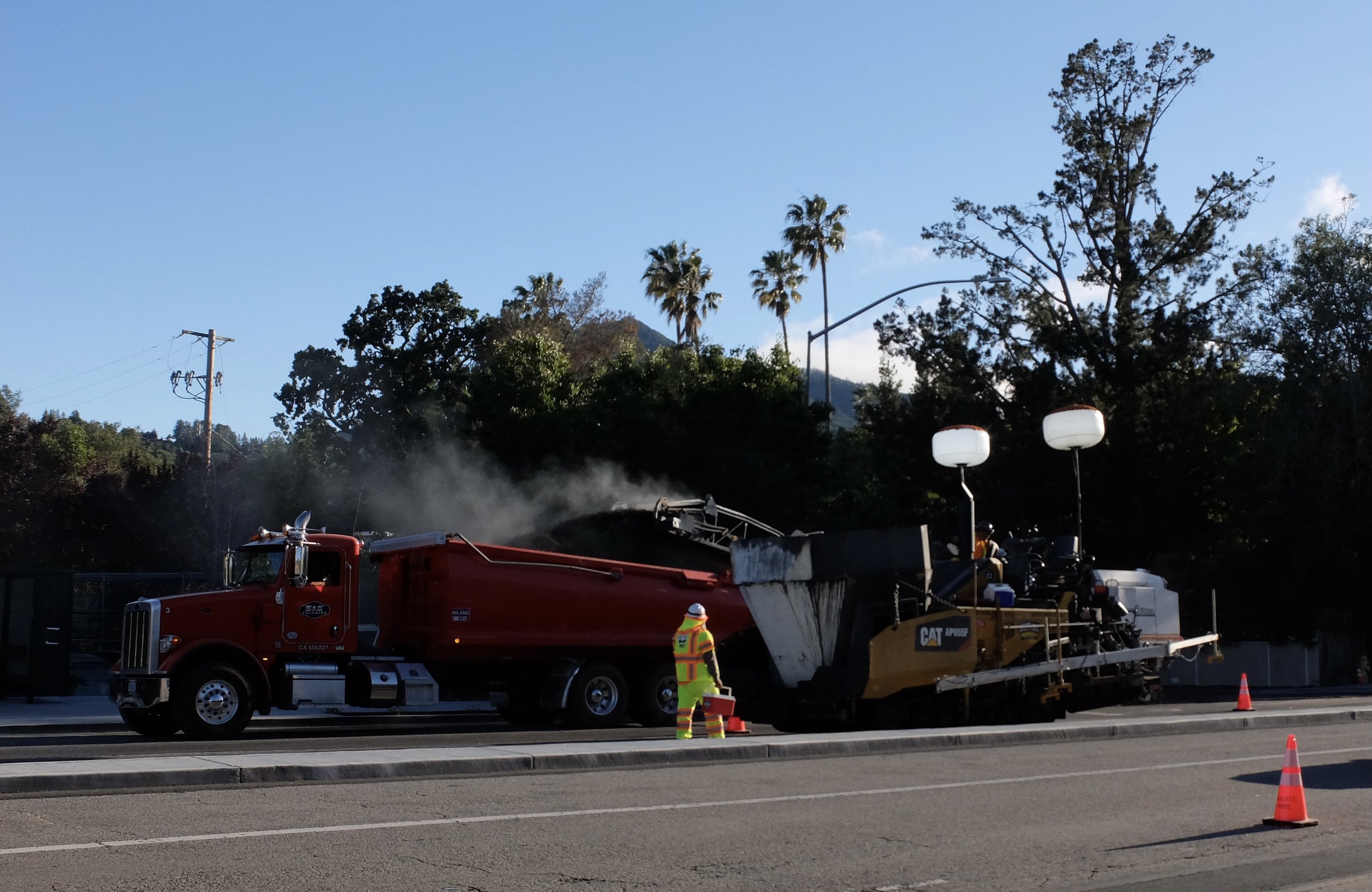 And the work continued on the Sir Francis Drake Blvd. Rehab. Project with the asphalt paving.