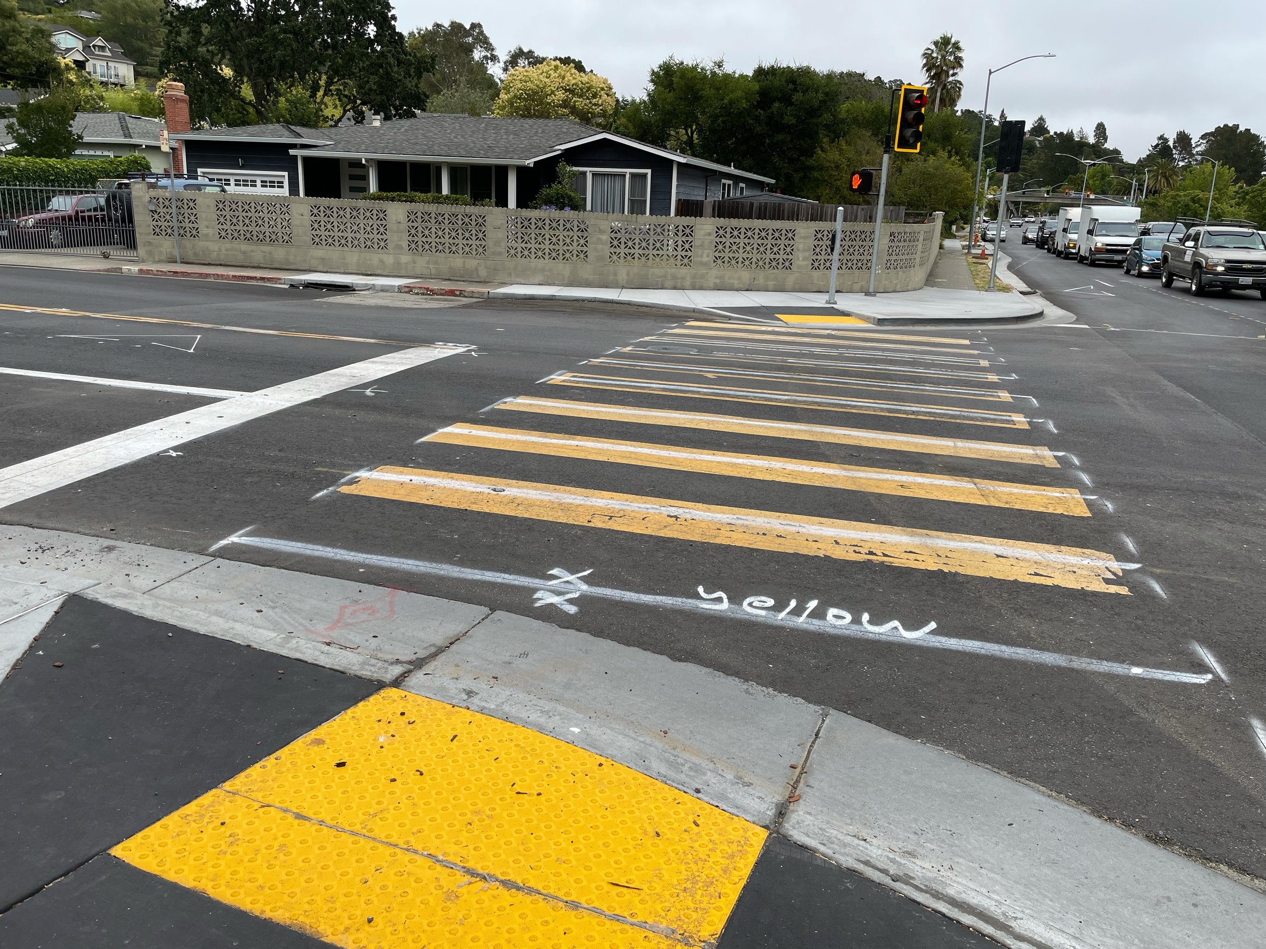 Getting ready for striping Sir Francis Drake Blvd.