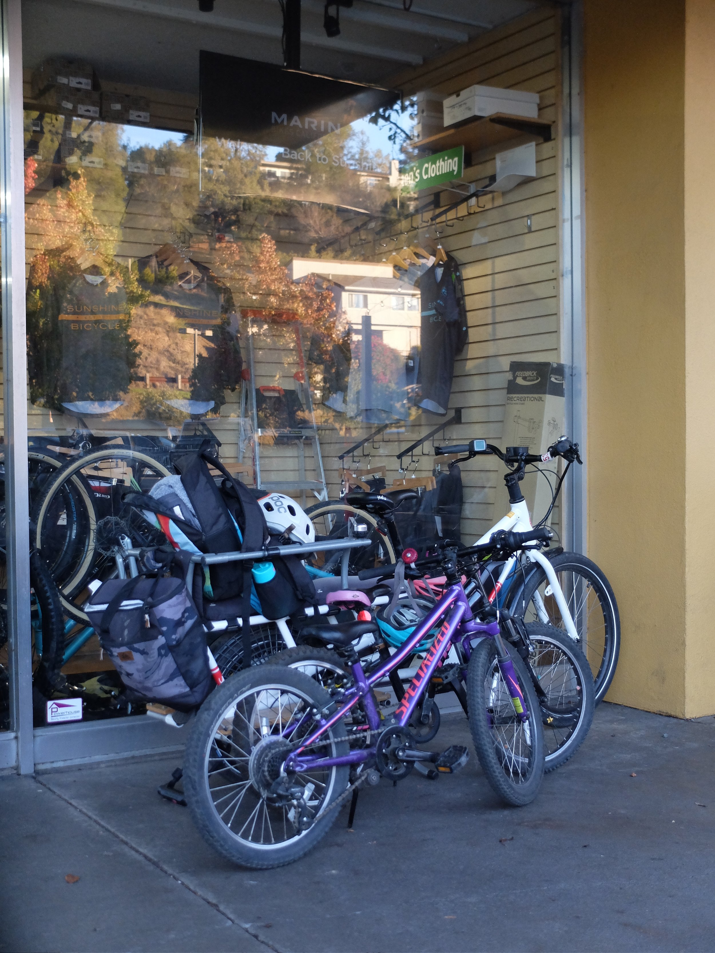 In Fairfax I guess no one will steal your bikes from the sidewalk here.