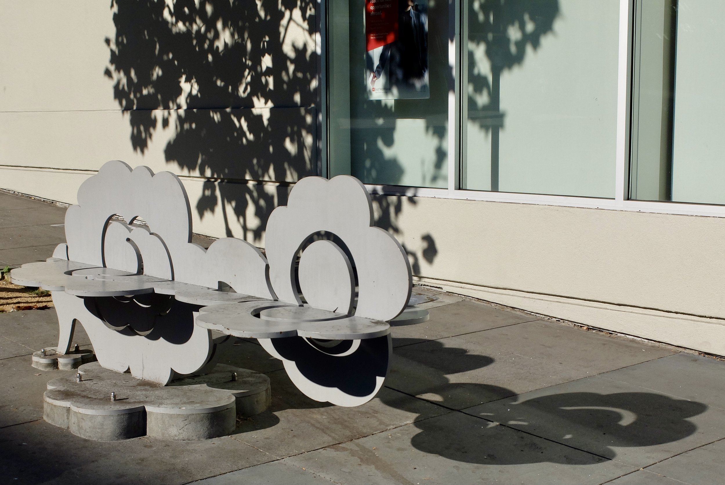  "Auspicious Clouds/Heavy Fog" c. 2018 by Michael Arcega, born 1973, Philipines. On my last visit I took a photo of one of Arcega’s benches on the other side of Broadway. 