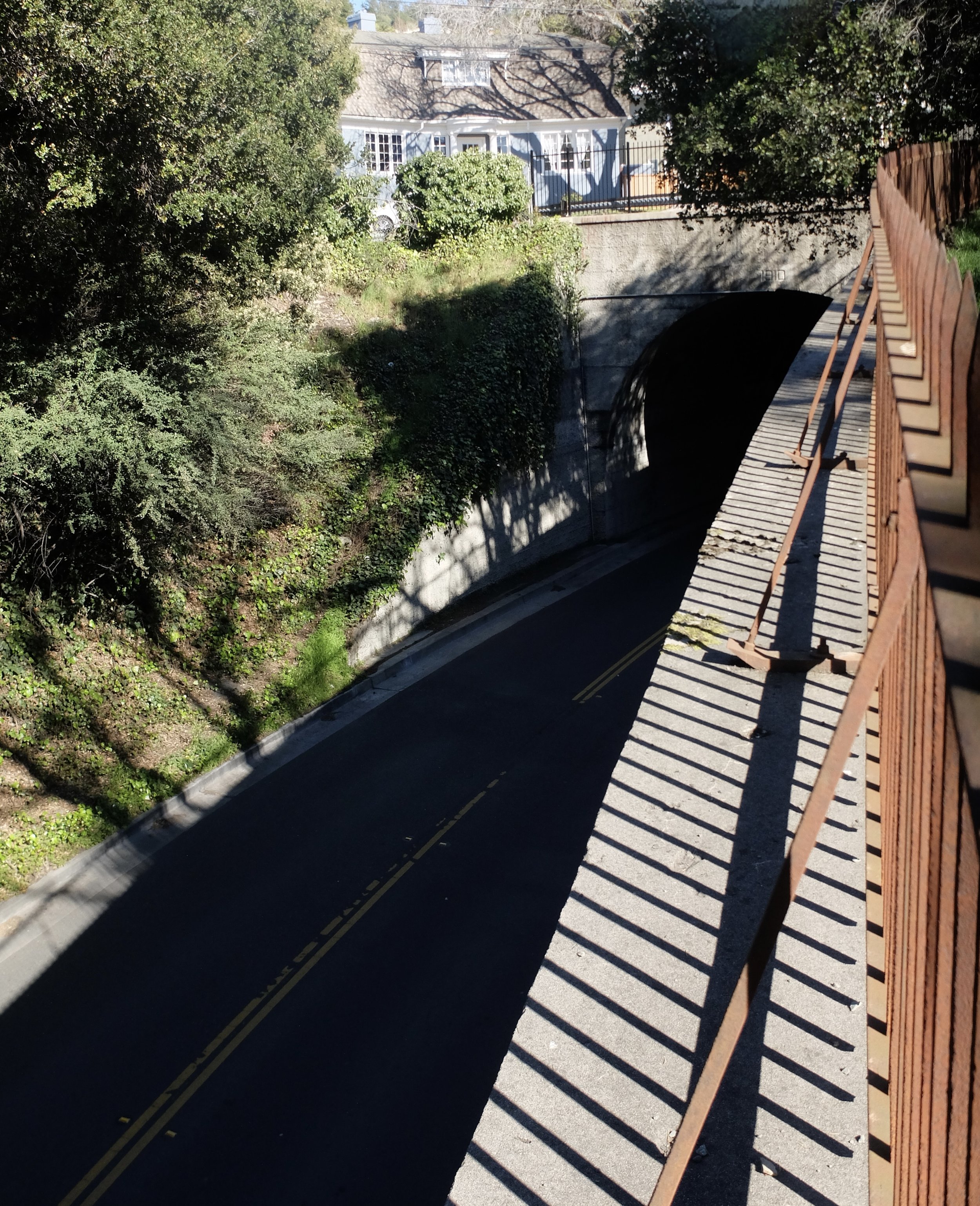 As I descended,  I saw the c. 1910 Northbrae (Solano) Tunnel west entrance..