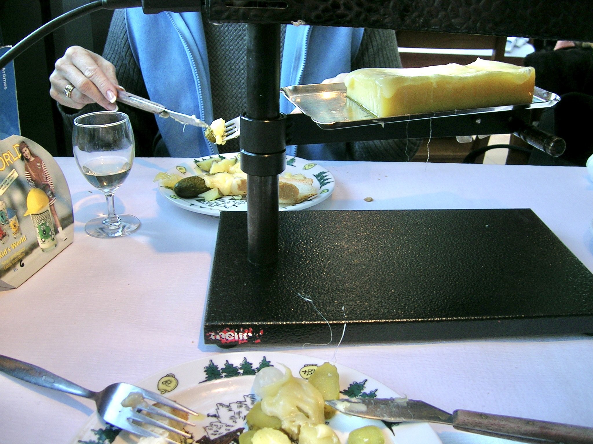 After finishing (We can't believe we ate the whole thing) a serving of raclette...