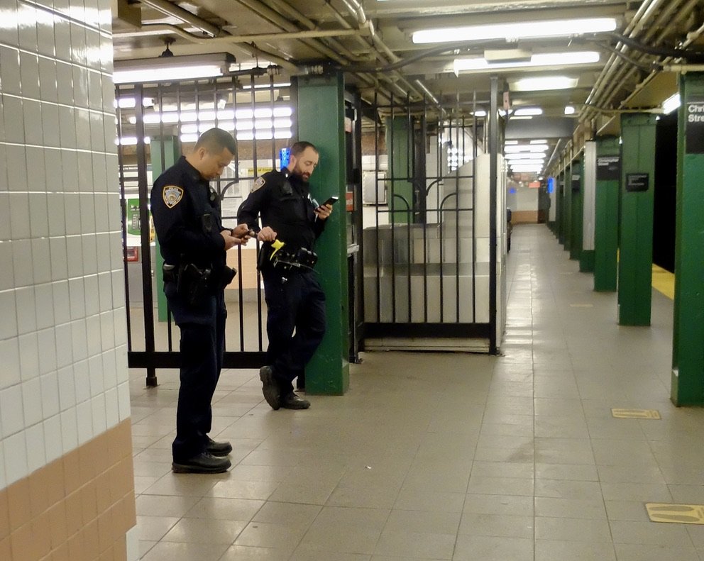  In "Gone Tomorrow," Reacher was observing passengers for signs of suicide bombers or suicide leaning folks.  He said that was in directives all NYPD officers received.  These guys didn't make me feel confident... 