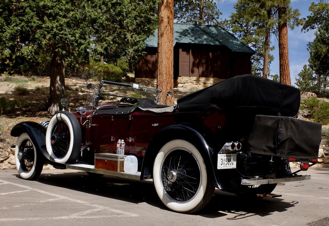 At the Lodge. These Rolls Royces were part of a larger group, from all over, that had already done many miles.