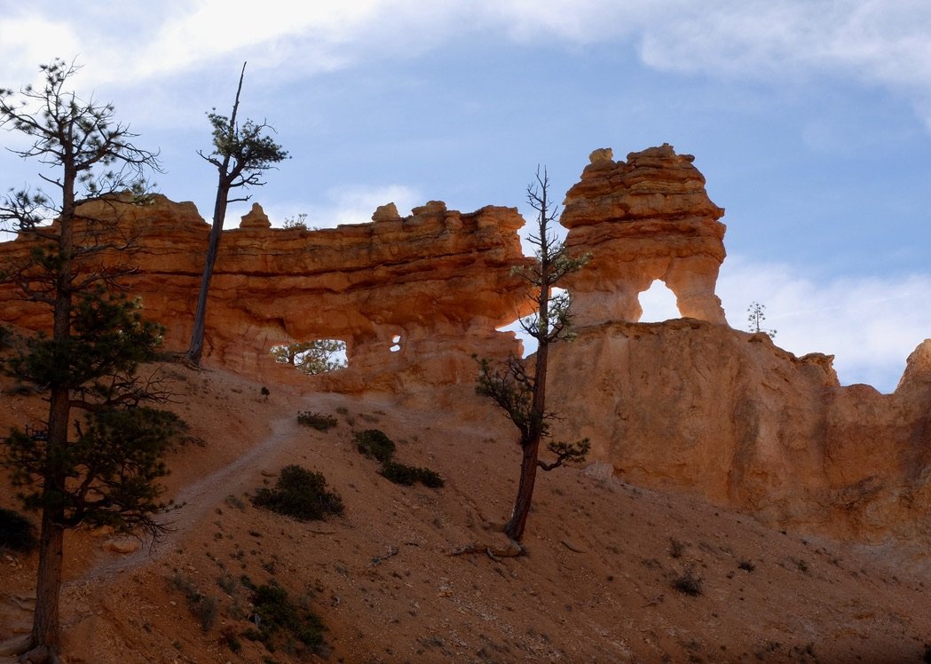 ...offers hikers the chance to experience up close the hoodoos and spires of the park without having to descend 1,000 feet to the bottom of the amphitheatres."