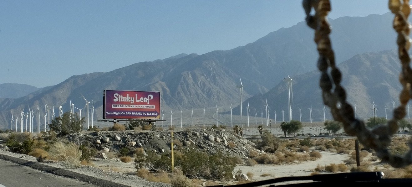 Entering Palm Springs, CA.