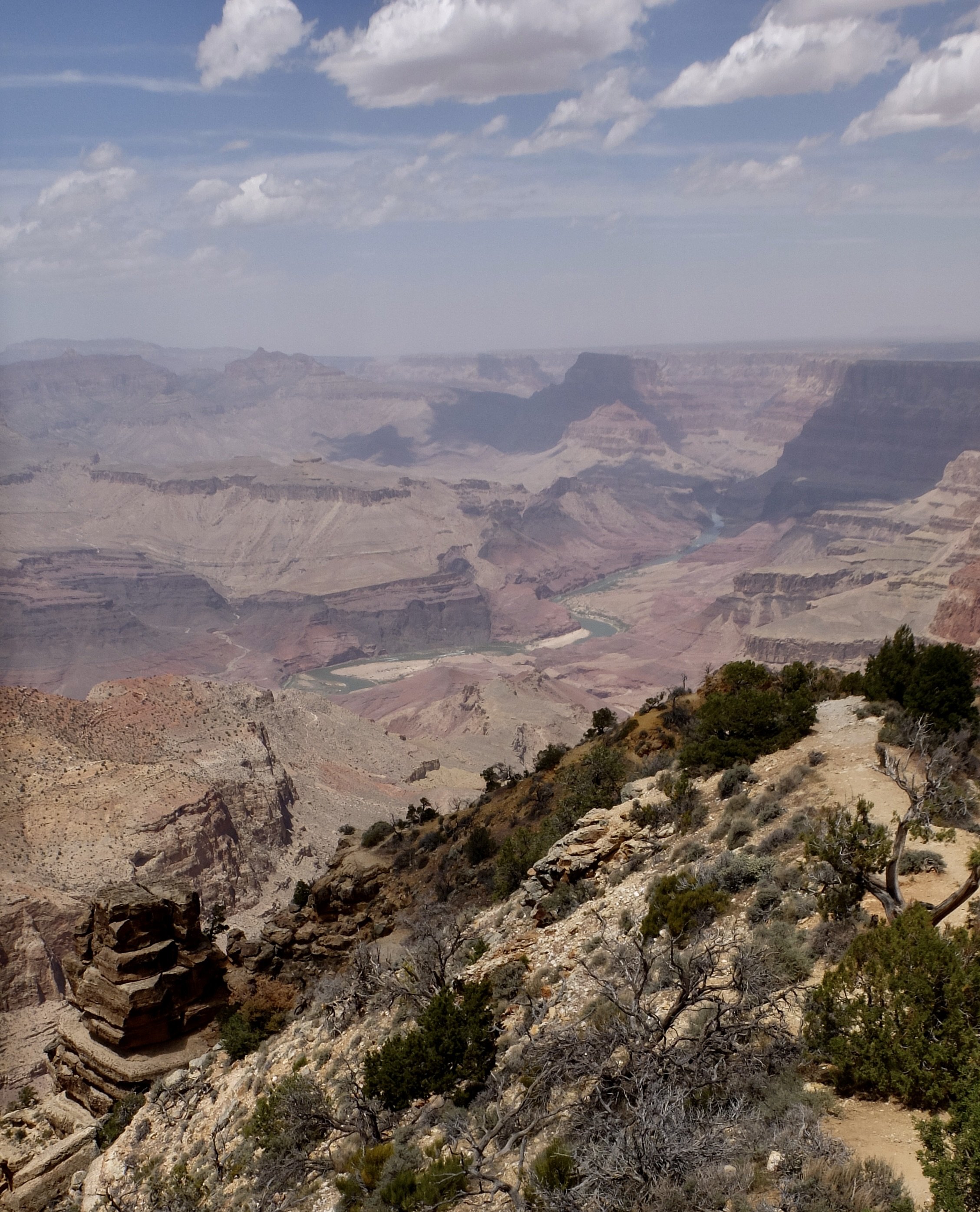  Desert View - The first view point as we drove into the Grand Canyon.  It was a grand scene but not breathtaking as it was so hazy.  We asked folks about the haze &amp; they said maybe from controlled burns.  Or, we thought the New Mexico fires.  Th