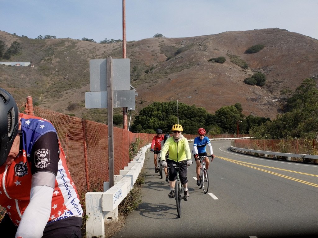 The climb up Bridgeway from Sausalito to the Golden Gate Bridge.