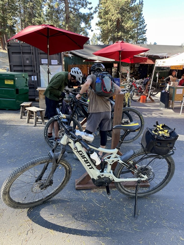  I brought my Ebike &amp; the three others rented ones.  The 1,000' climb to the Flume Trail was a killer last time we did it on human powered m'nt'n bikes. That sort of climb is usually not hard but when ascending from the altitude of 6,200' to 7,70