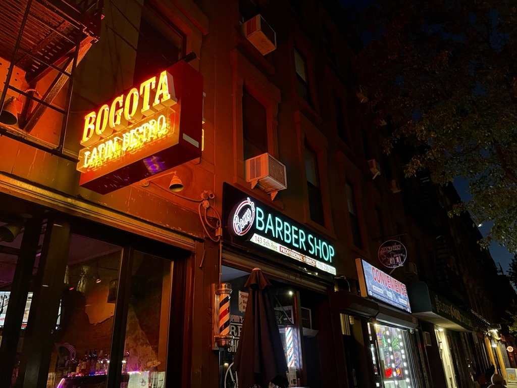 Along 5th Ave. in Park Slope. The weather was pleasant enough to dine al fresco.