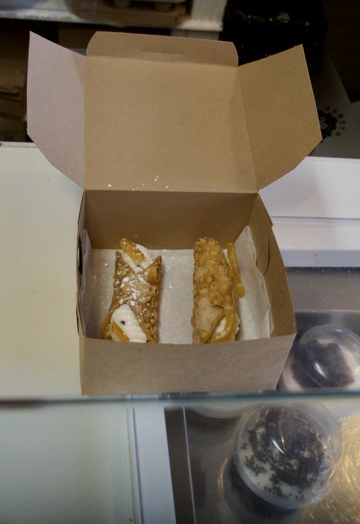 In the interim, we could could get these Sicilian cannoli now, for dessert Sunday eve.
