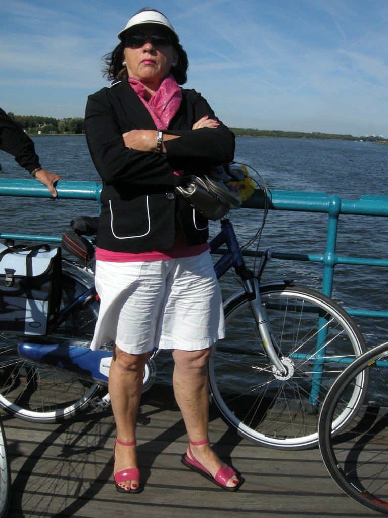  Not thrilled to have her photo taken.  Haarlem to Amsterdam, ferry across the Nordzee Kanaal, Netherlands.  