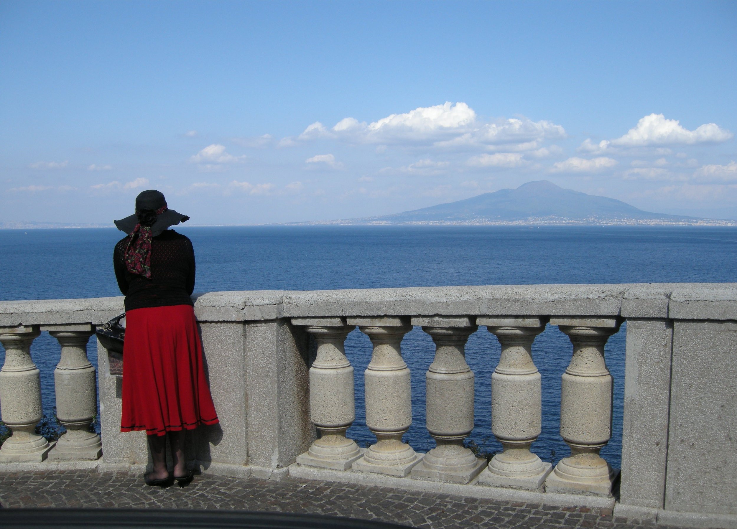 From Sorrento looking over the Bay of Naples towards Mt. Vesuvius, Italy.