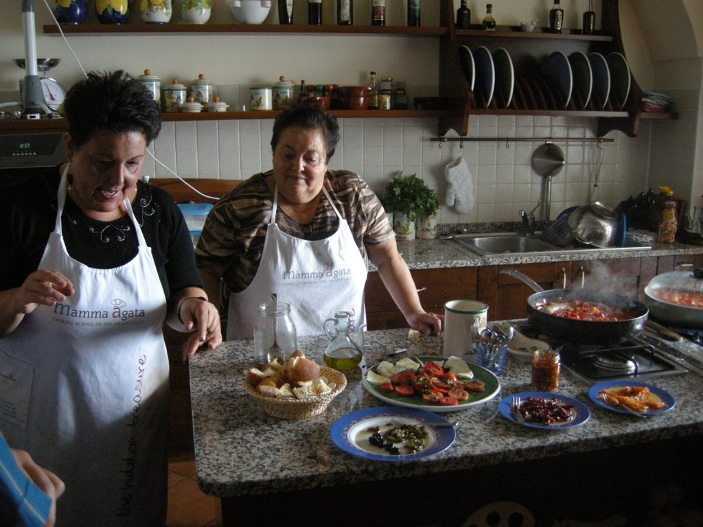  Ravello, Italy  Daughter Chiara &amp; Mamma Agata teaching our cooking class. 