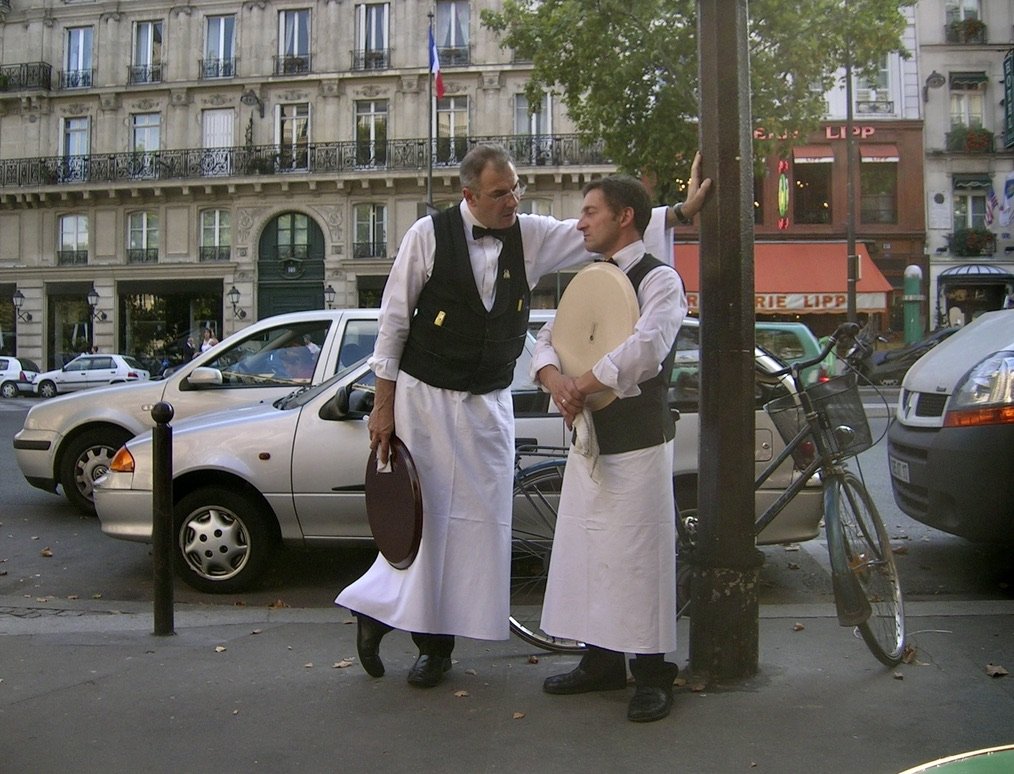  Paris, France.  These waiters at le  Café de Flore , boulevard St Germain, were very difficult to photograph.  I couldn’t resist their classic uniforms. 