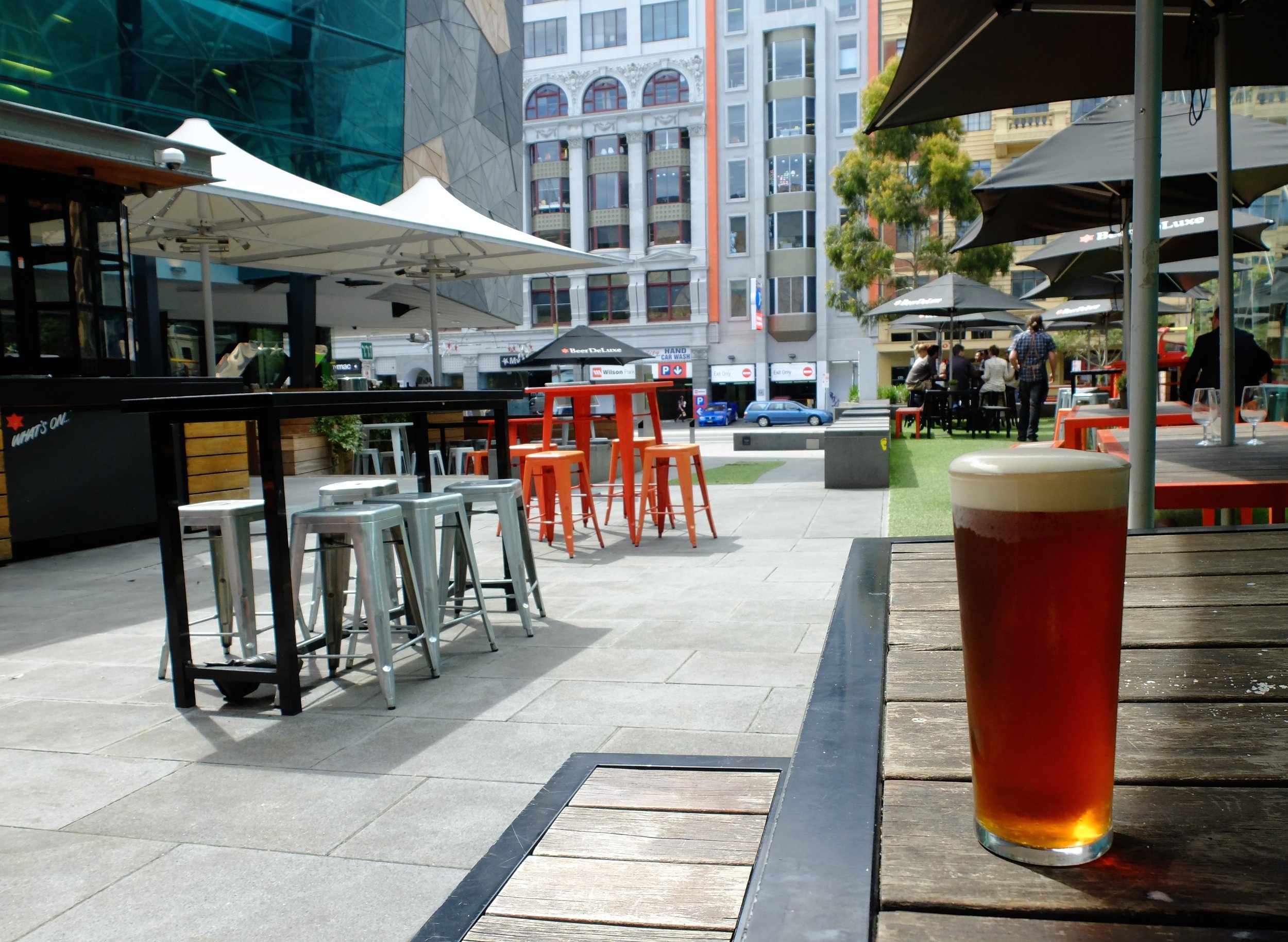   Federation Sq., Melbourne, Australia  A Mountain Goat Brewery Brew @ Beer DeLuxe  