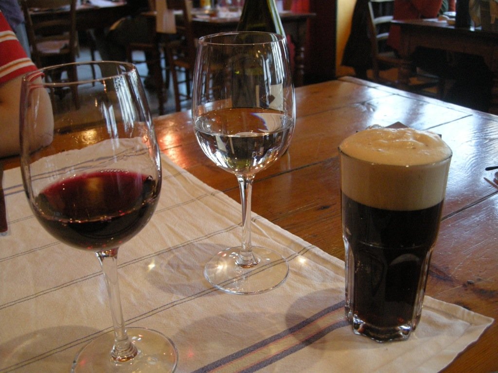  Saoû, France.  This frothy, local, stout belongs in this glass.  It was as good as it looks. 