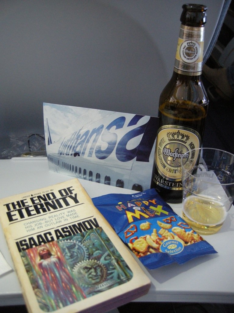  Somewhere over the Atlantic Ocean en route to France.  Even better book pairing when it’s in the air! 