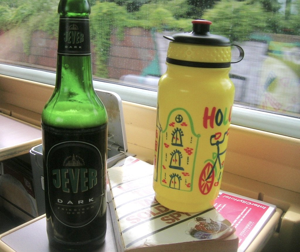  On a train in Germany.  I bought this beer to enjoy on the train ride.  Not all beers are to my taste &amp; this one was disappointing but the book &amp; train ride were good. 