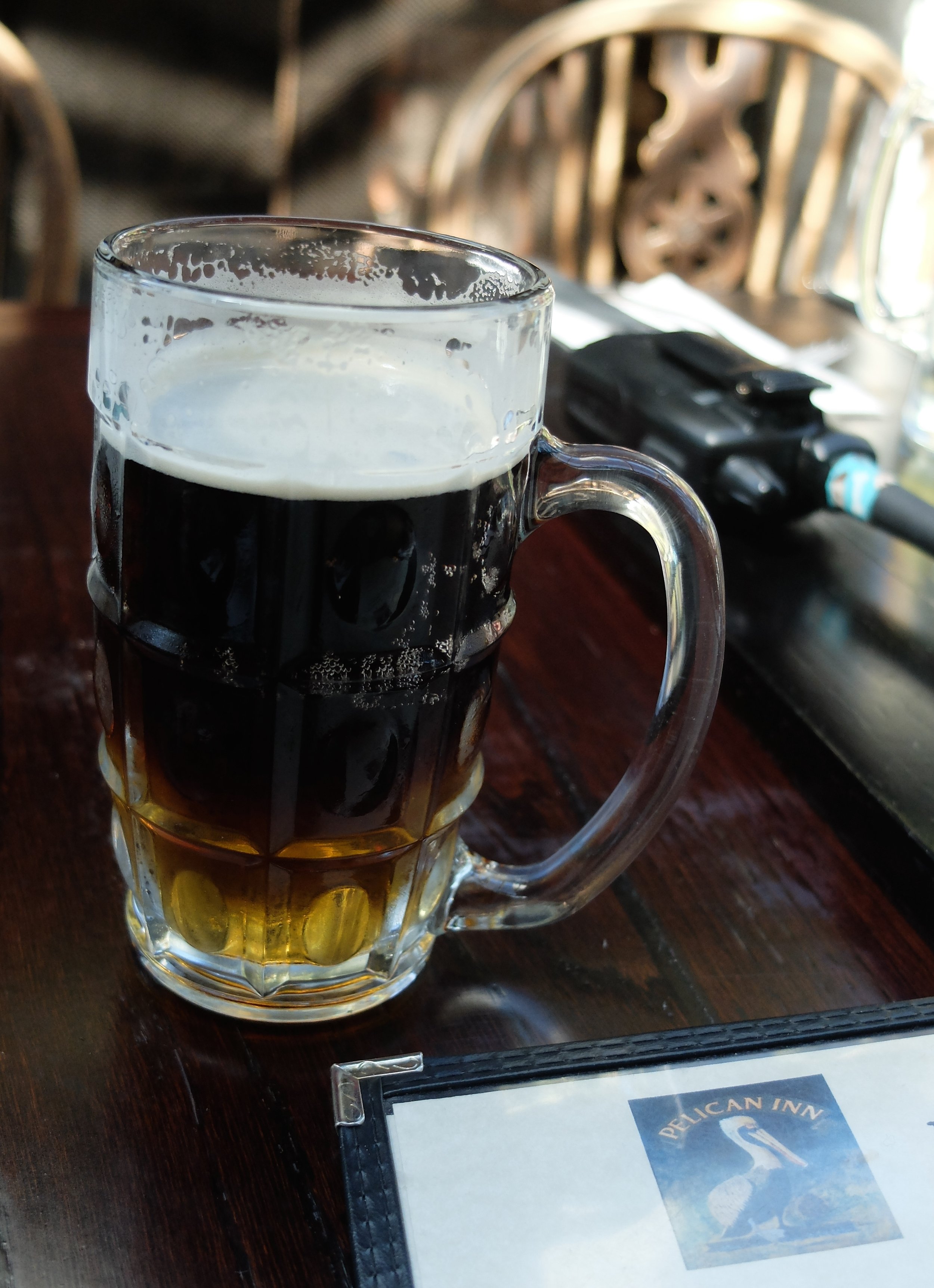  Muir Beach, CA.  British Pub Imperial Pint Dimple Glass at The Pelican Inn “…an inn capturing the spirit of 16th century England’s west country...” 