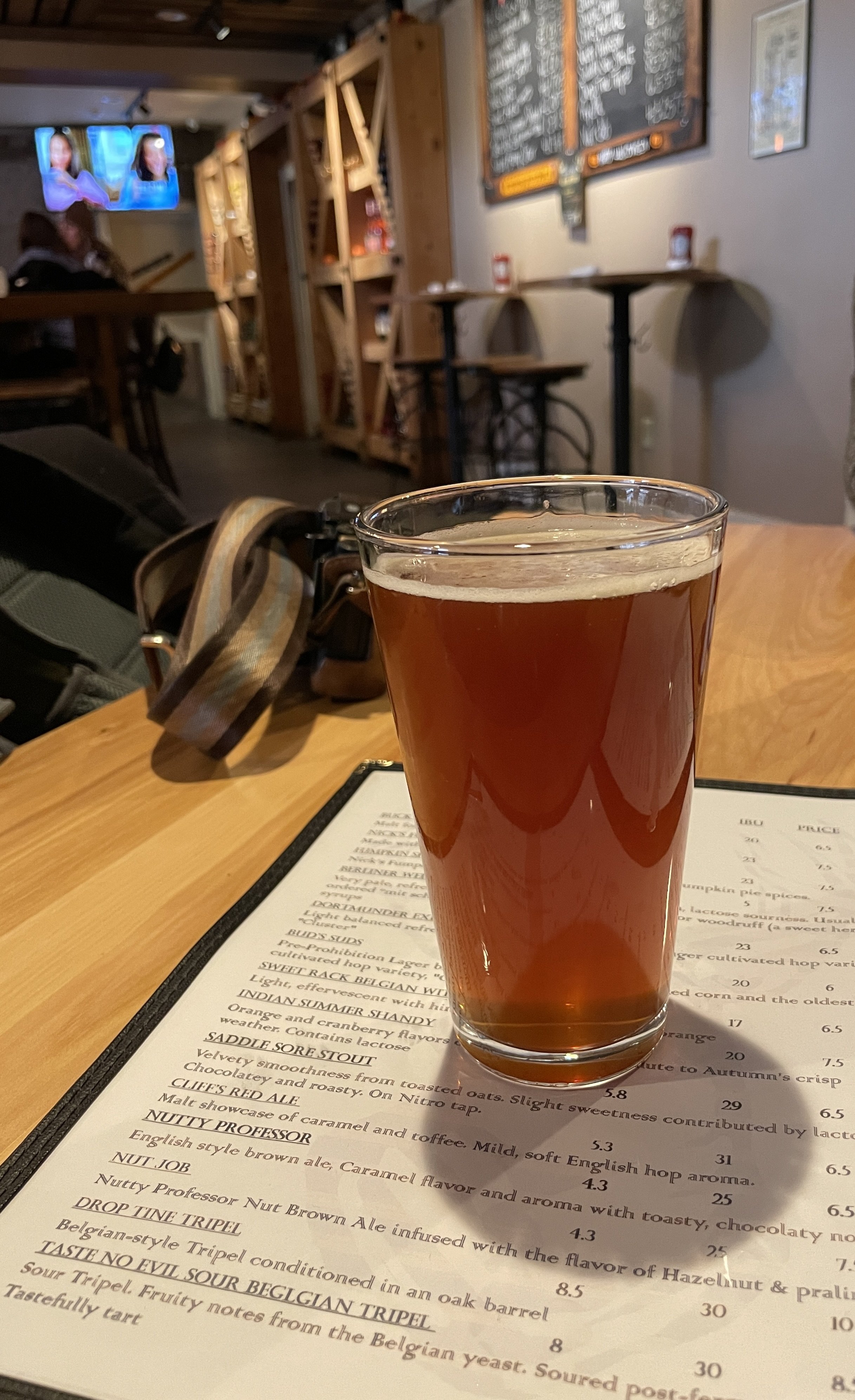  Blairstown, NJ.  Buck Hill Brewery &amp; Restaurant.    This is a pour of NUTTY PROFESSOR. Naomi drove on to Wellsboro, Pennsylvania after this lunch stop. 
