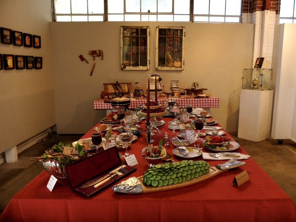    "Mixed Emotions" Carolyn Tillie at acci Cooperative Gallery.  In Dec., we heard Tillie give a  Culinary Historians of New York  sponsored Zoom presentation “How Innovations in British Silversmithing Shaped Our Dining Tables.”  She had so many unus