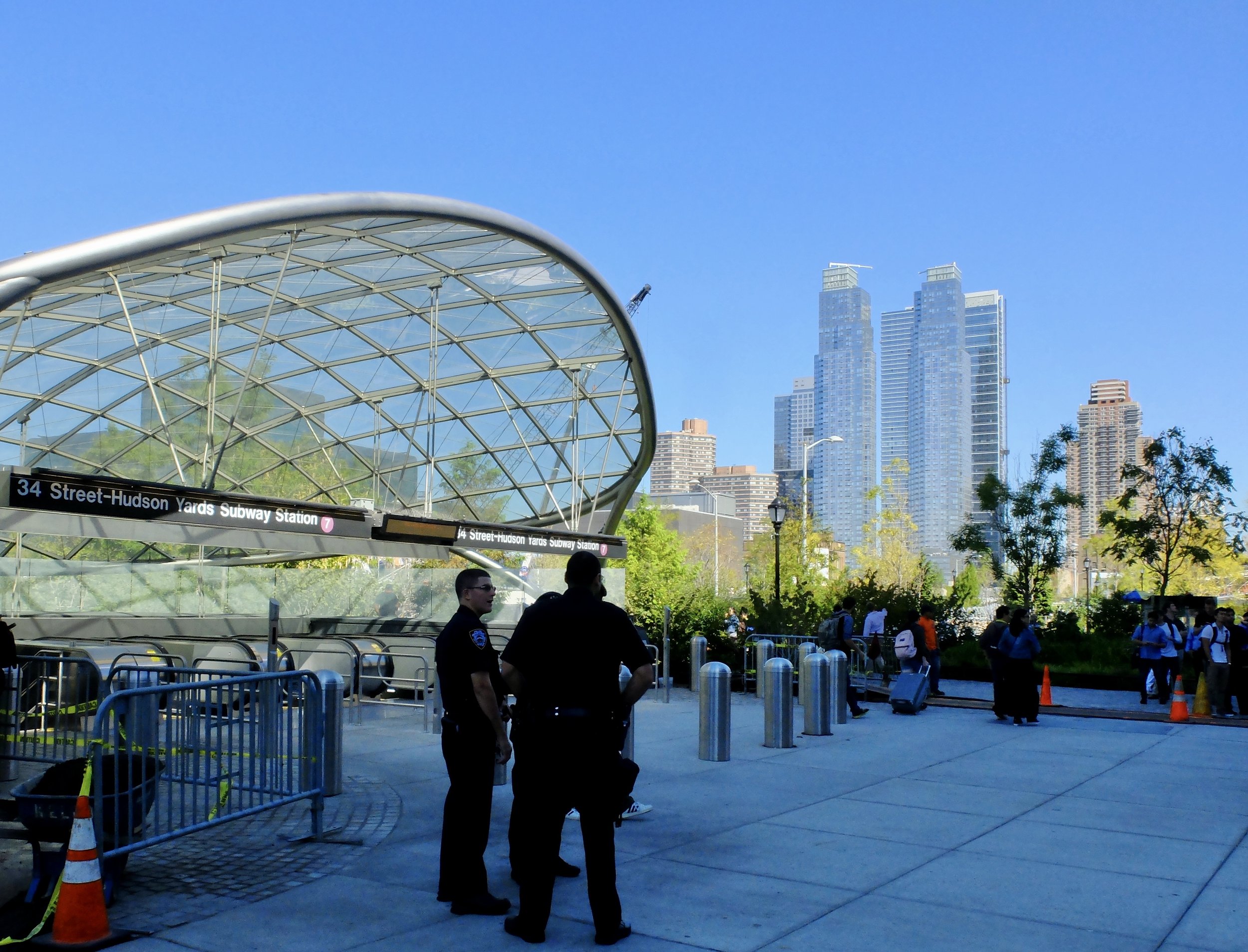 New stations have some type of roof over the entrance.