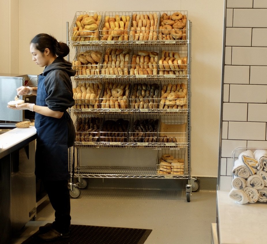 Bagels ready for the day's event.