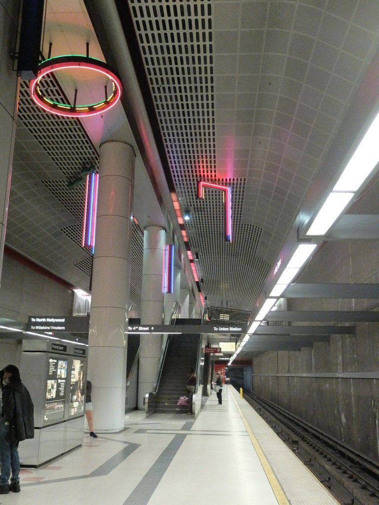  Los Angeles, CA.   Metro Rail station. 